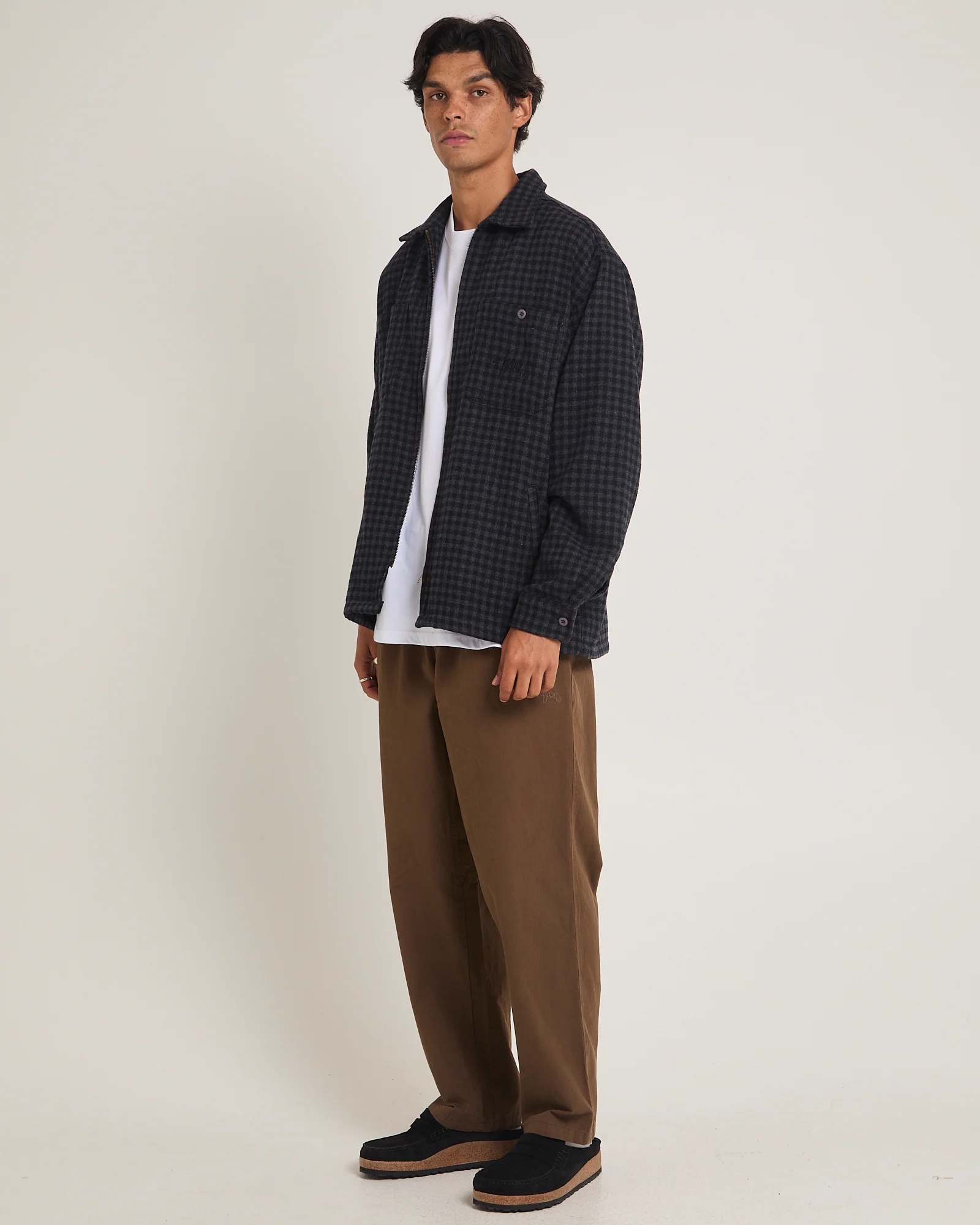 Plaid Zip Through Long Sleeve Shirt - Image 4