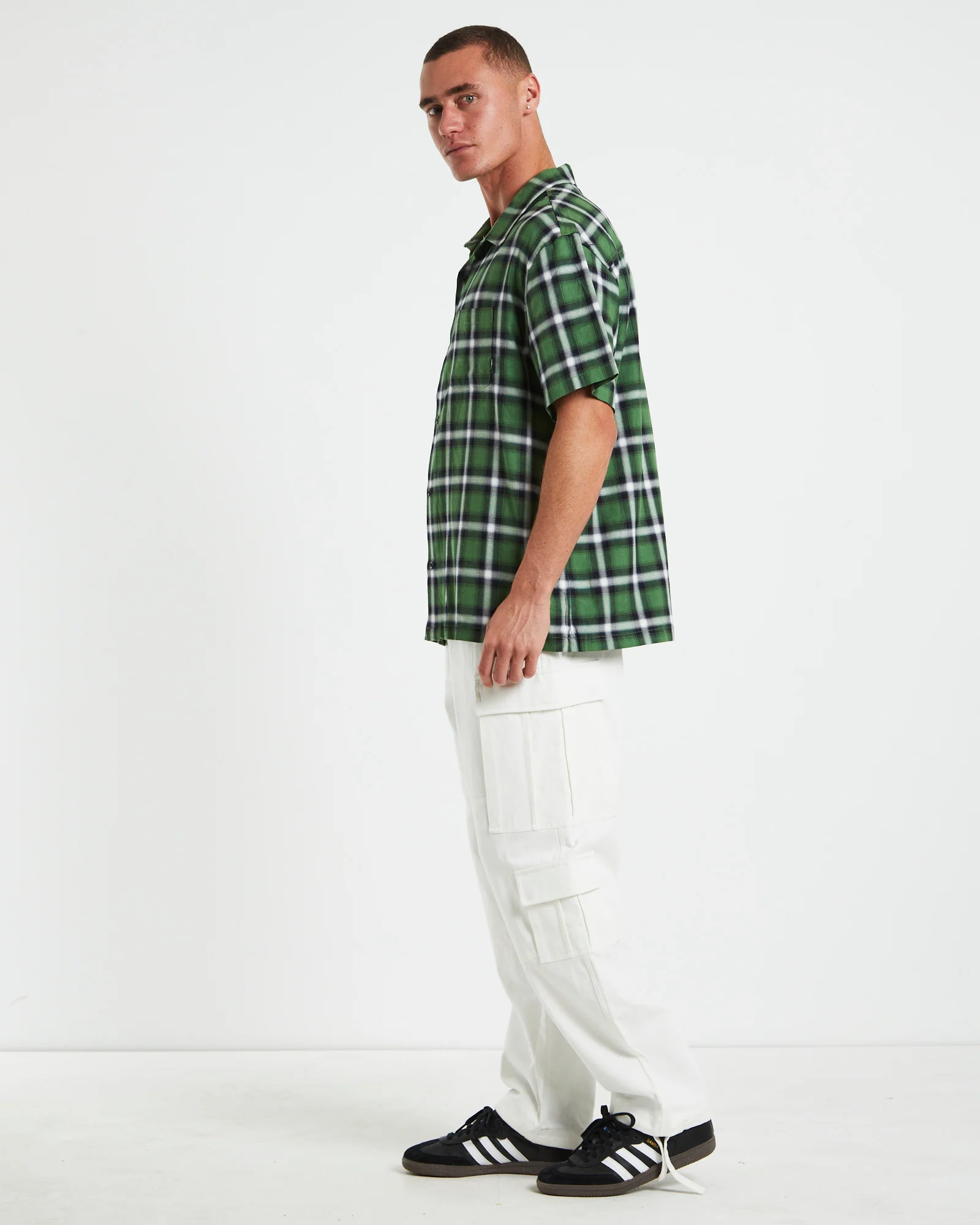 Pocket Check Ss Shirt Green - Image 4