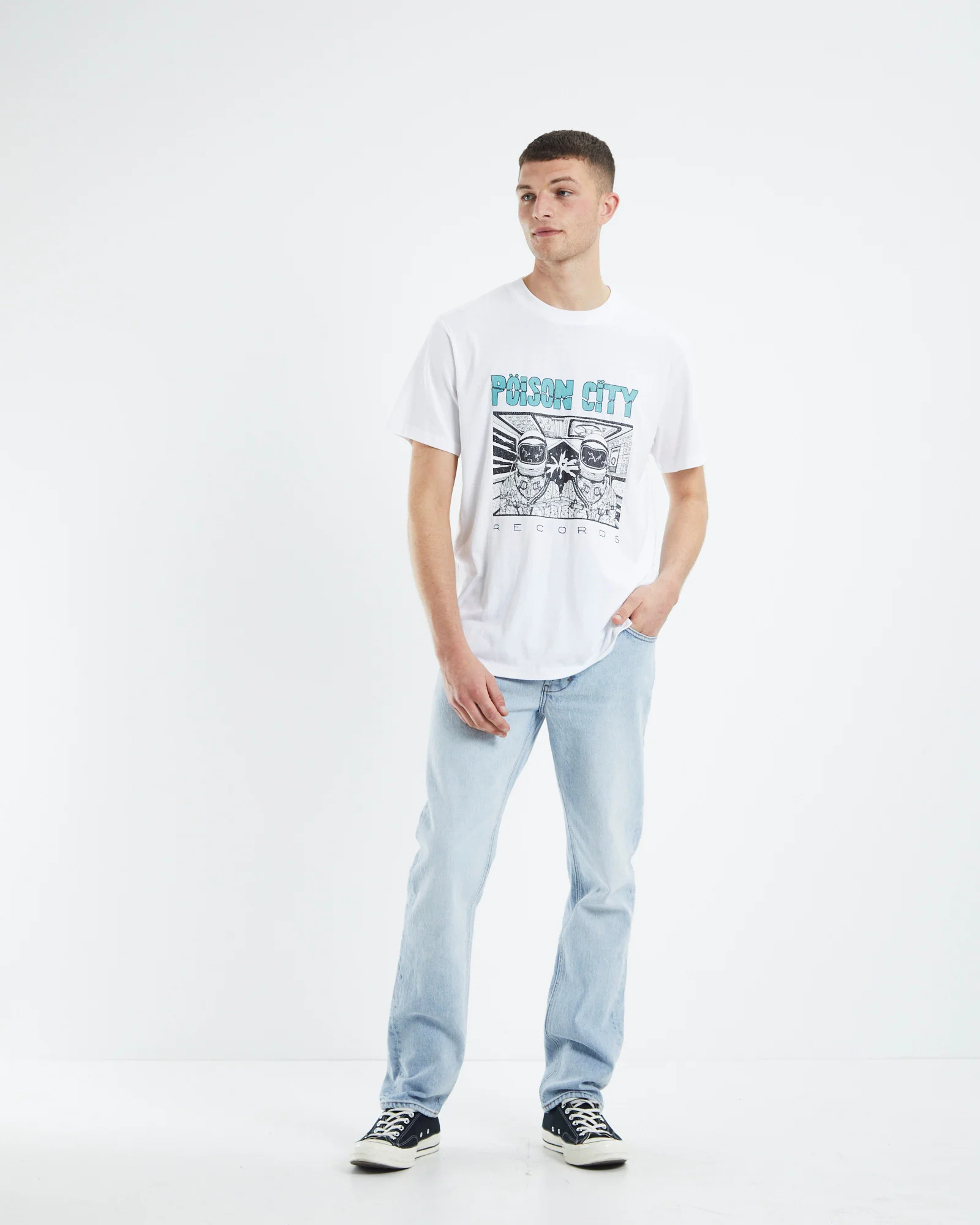 Poison City Band T-Shirt White - Image 3
