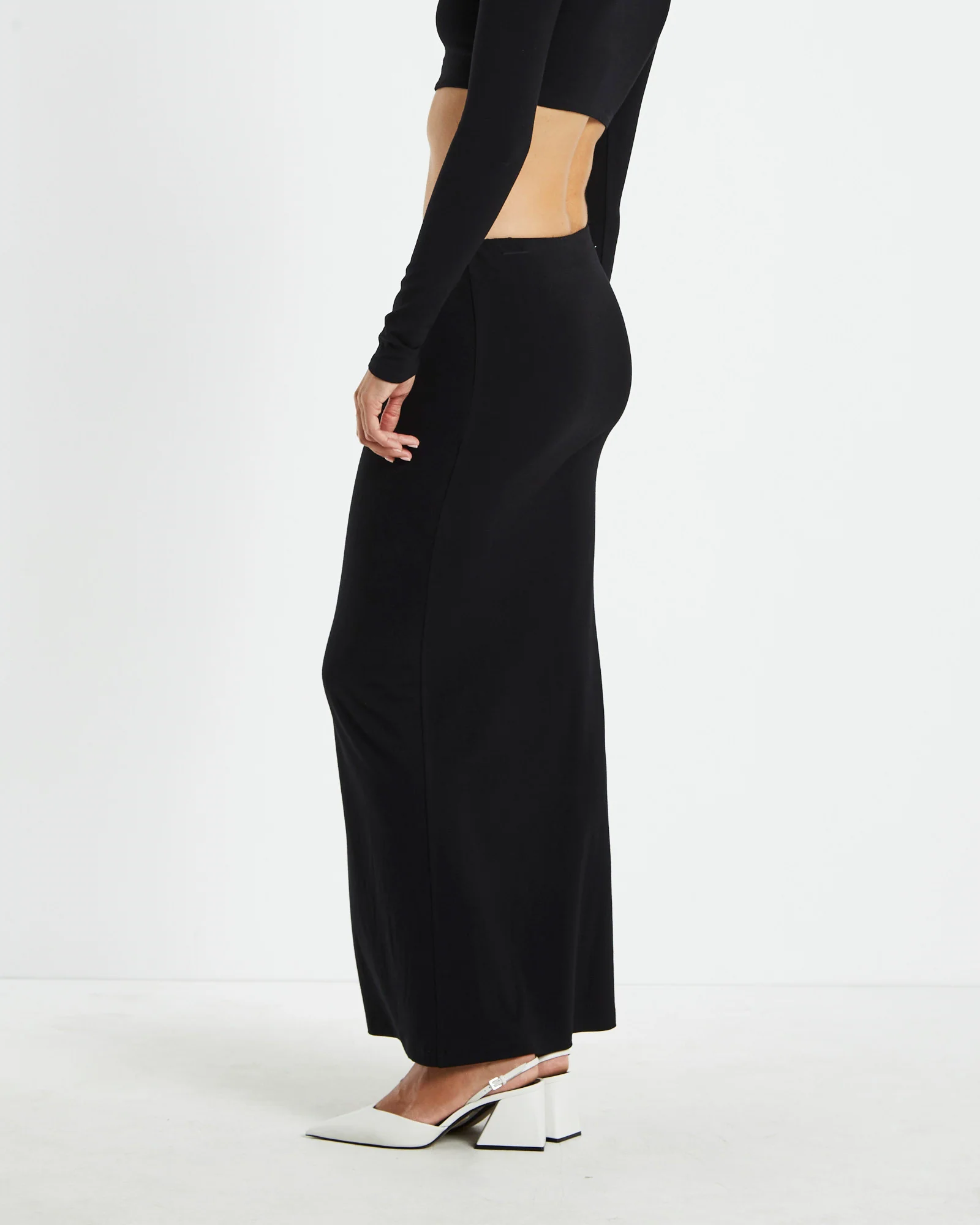 Polly Slinky Hipster Skirt Black - Image 4