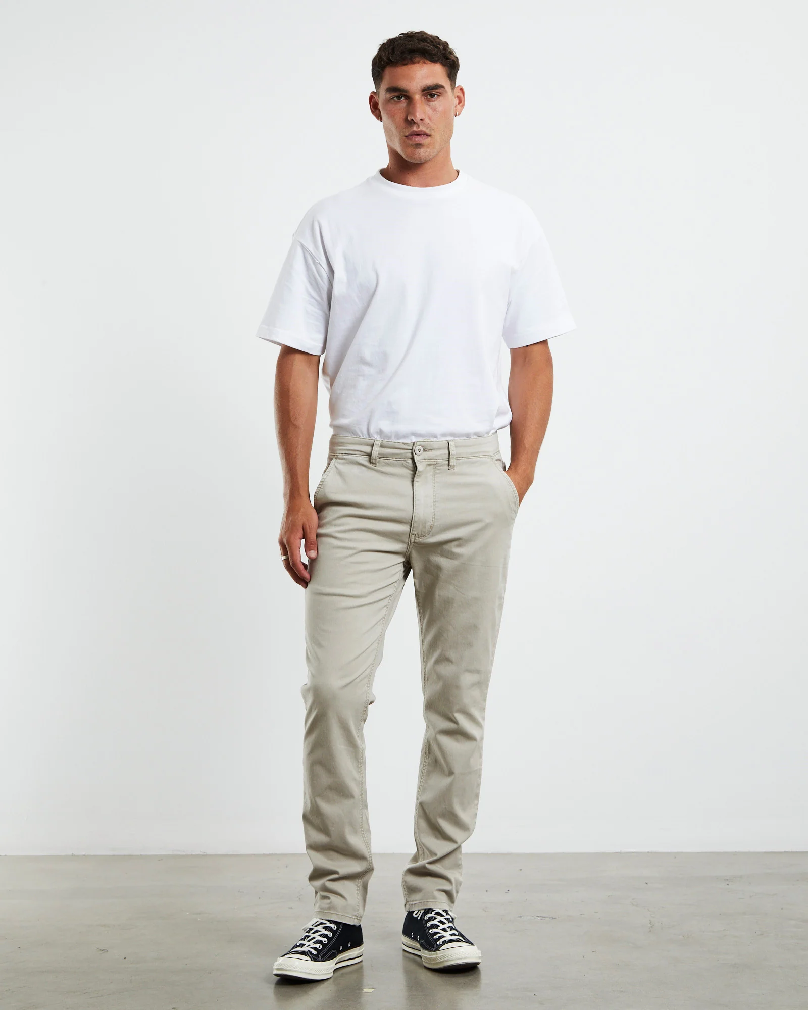 Preston Slim Chino Pants Bone - Image 3