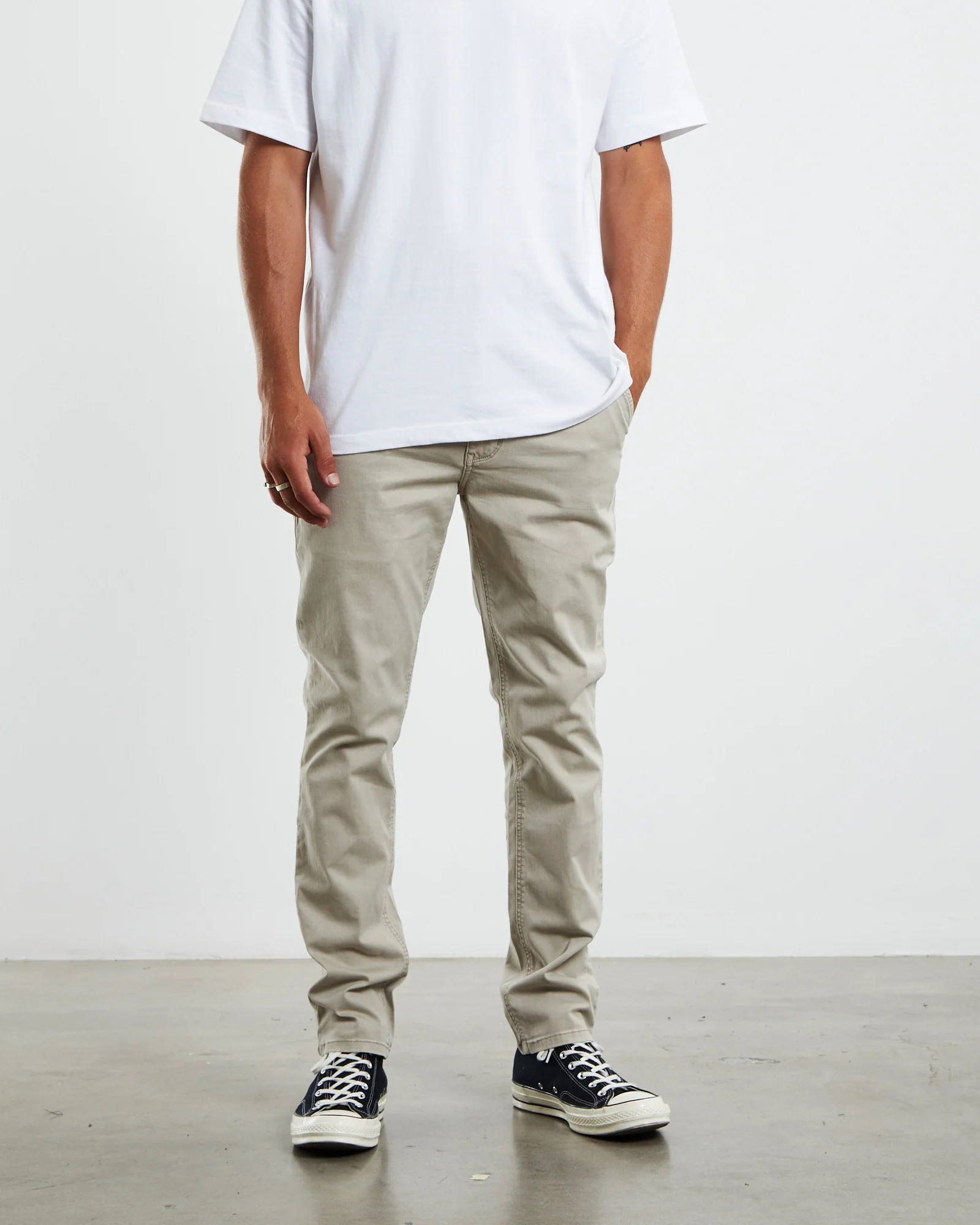 Preston Slim Chino Pants Bone - Image 5