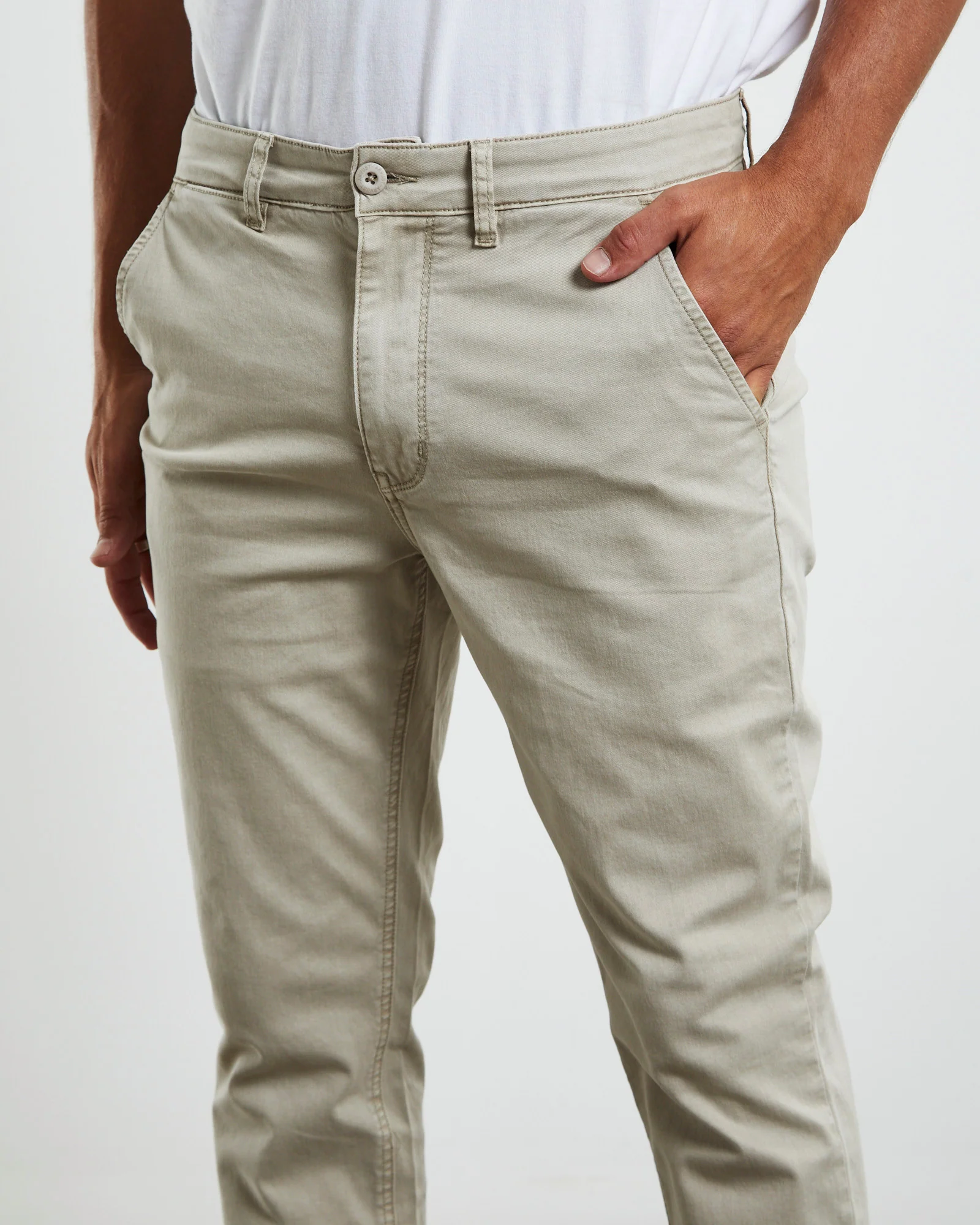 Preston Slim Chino Pants Bone - Image 6