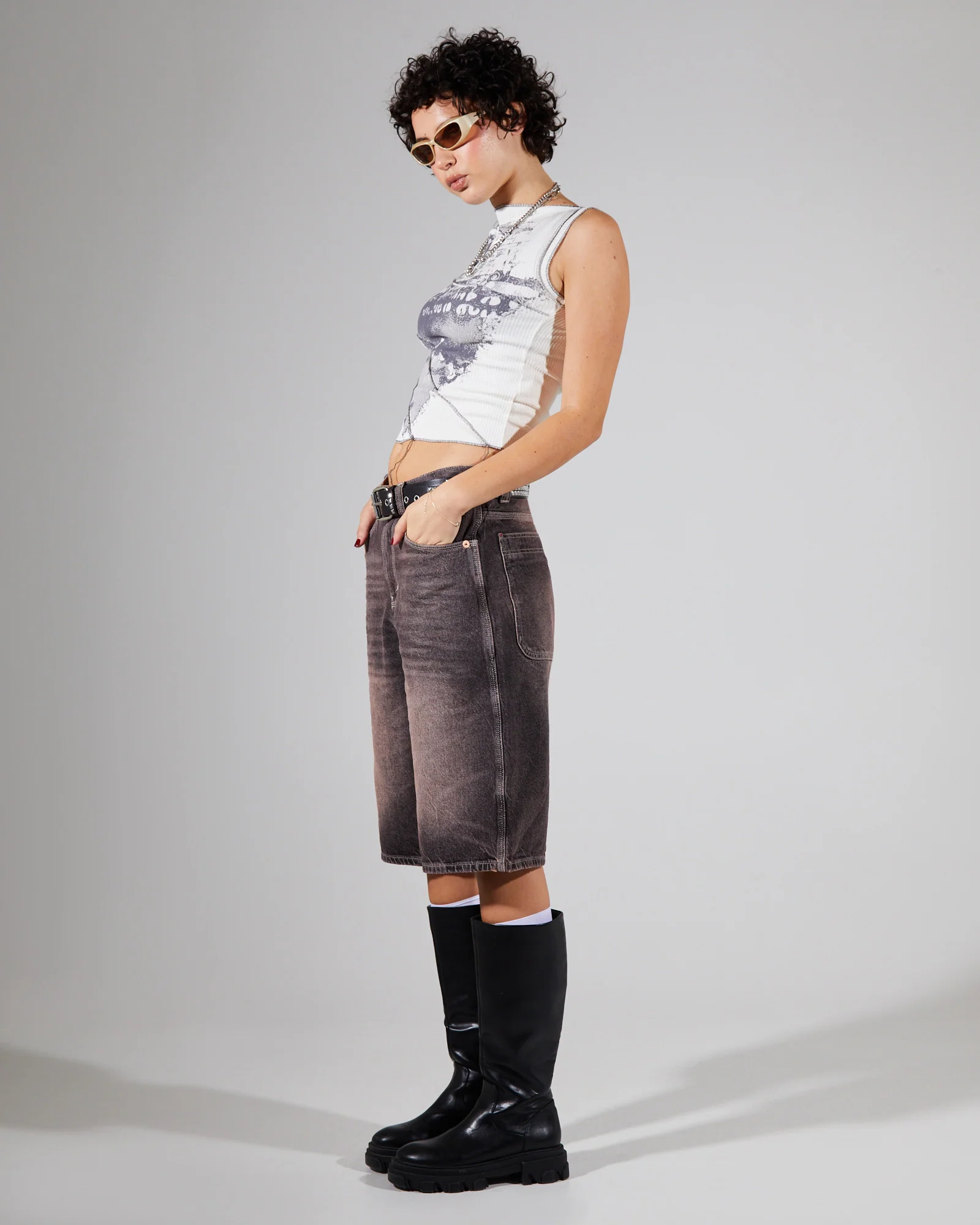 Print Splice Rib Tank Top - Image 4