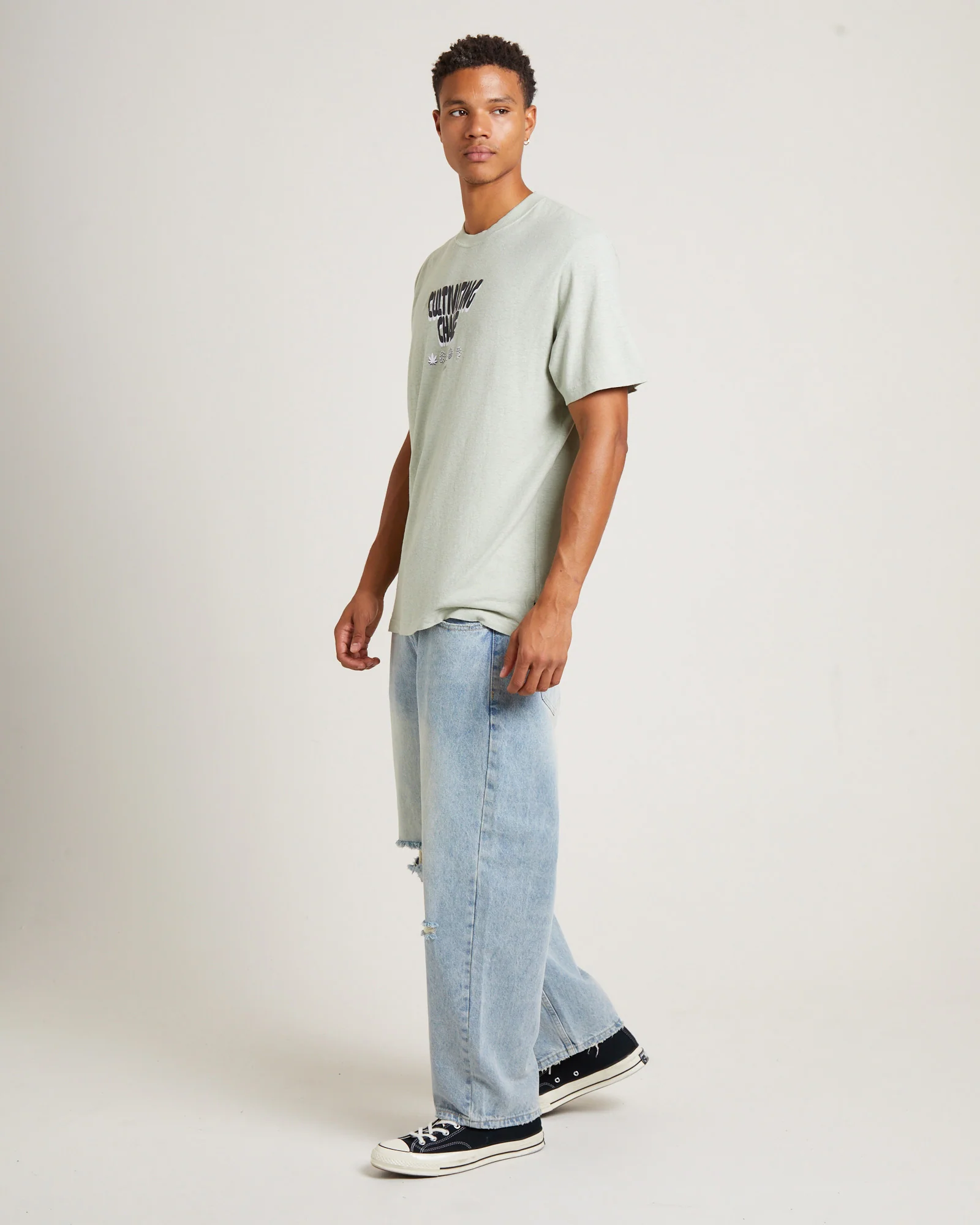 Proclaim Hemp Retro Fit Short Sleeve T-Shirt in Eucalyptus - Image 4