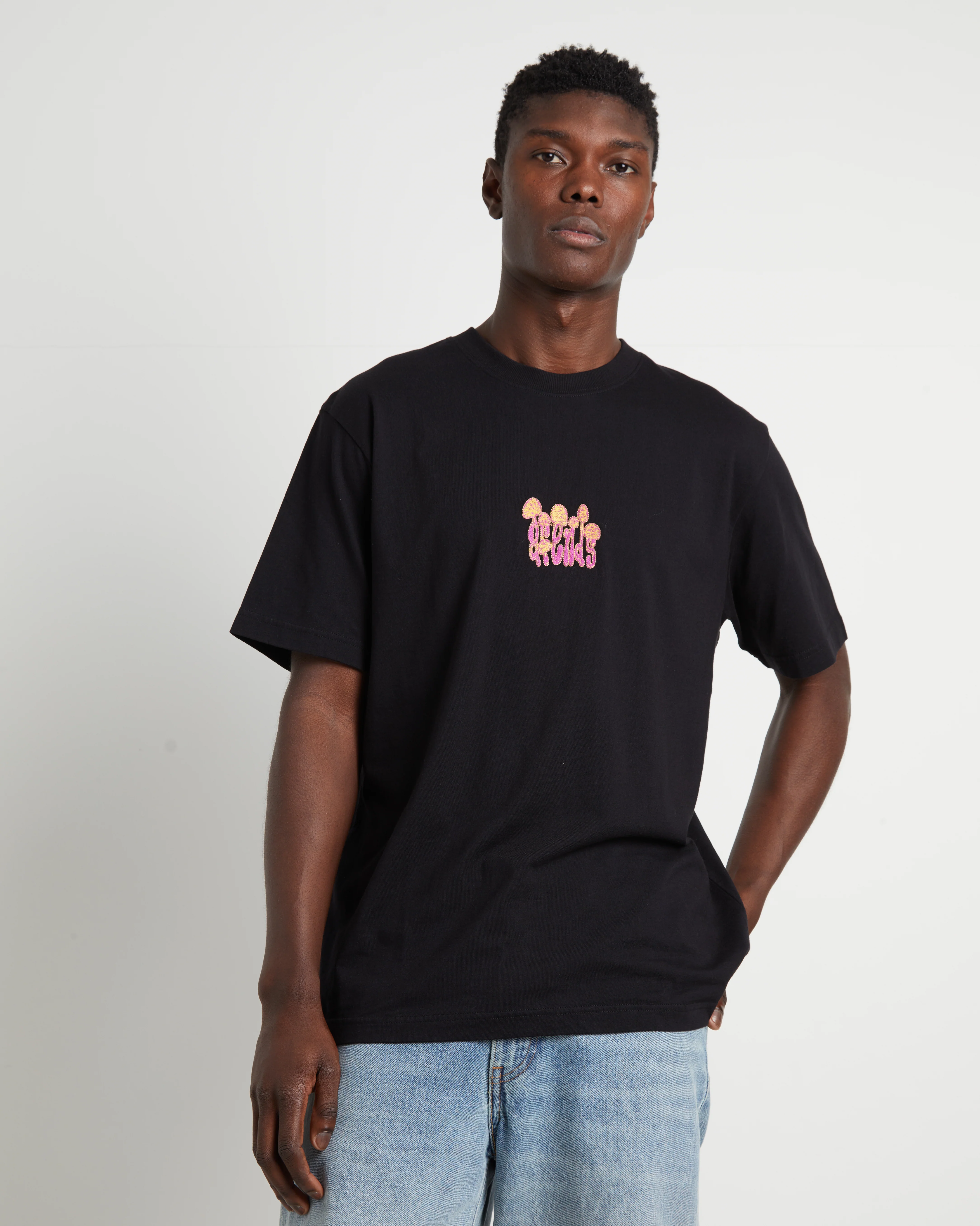 Psychedelic Retro Fit Short Sleeve T-Shirt in Black - Image 5