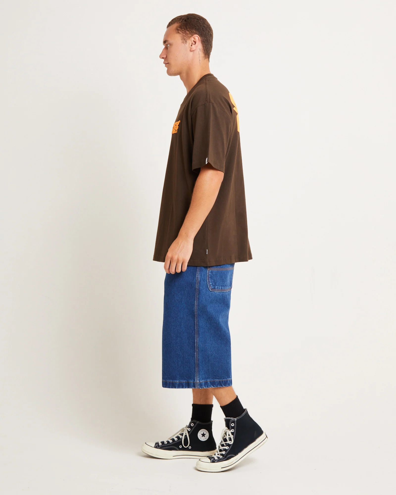 Puffy Short Sleeve T-Shirt in Brown - Image 4