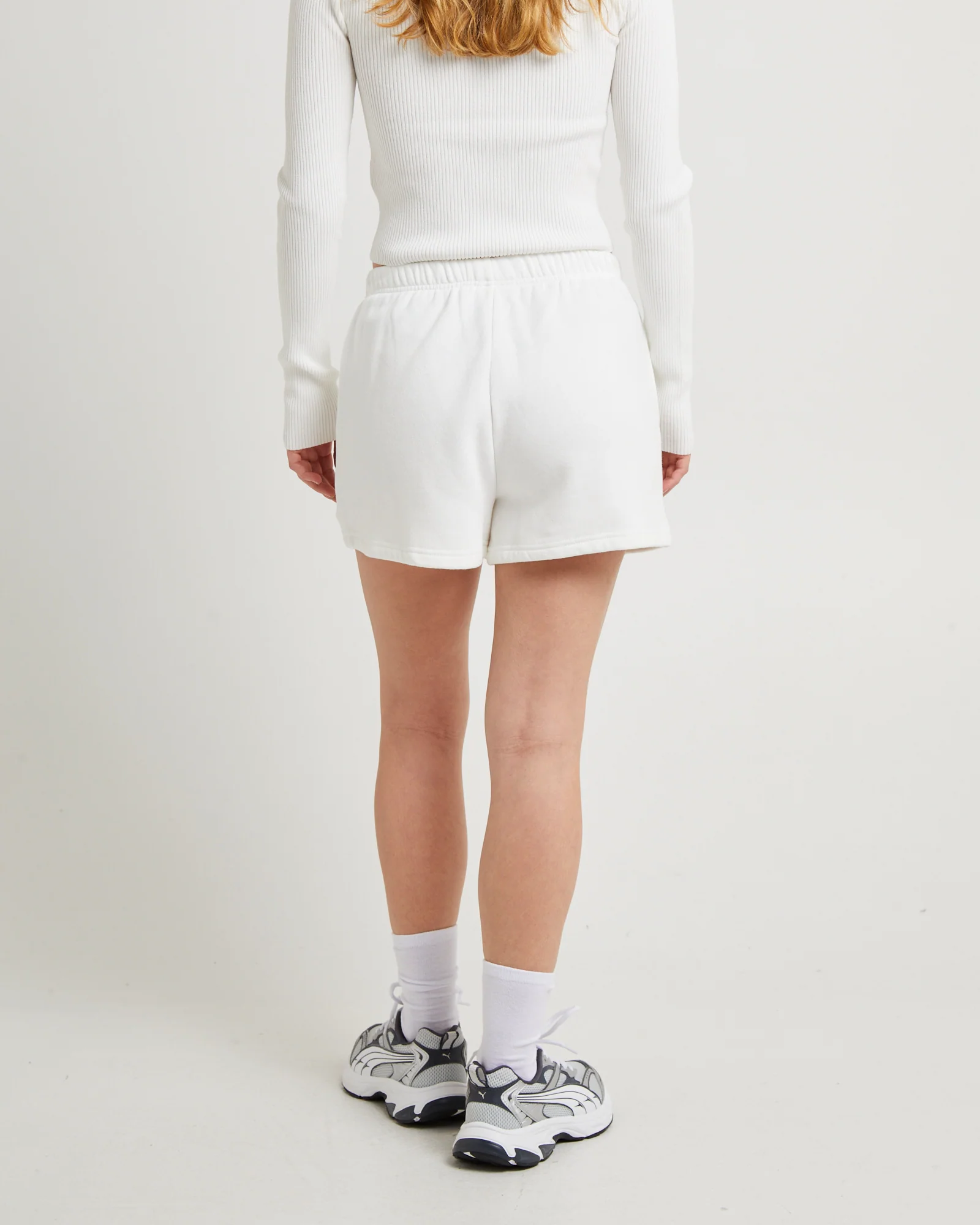 Pull On Fleece Shorts White - Image 2
