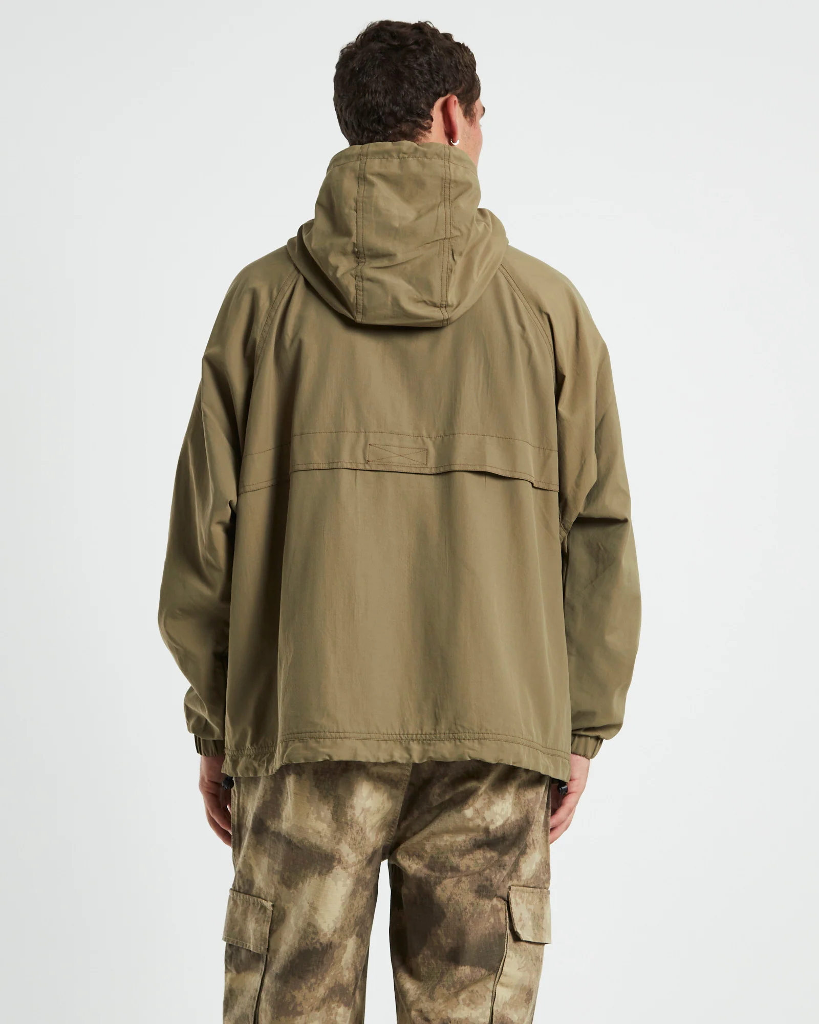 Quarter Zip Hoodie Anorak Fatigue Green - Image 2