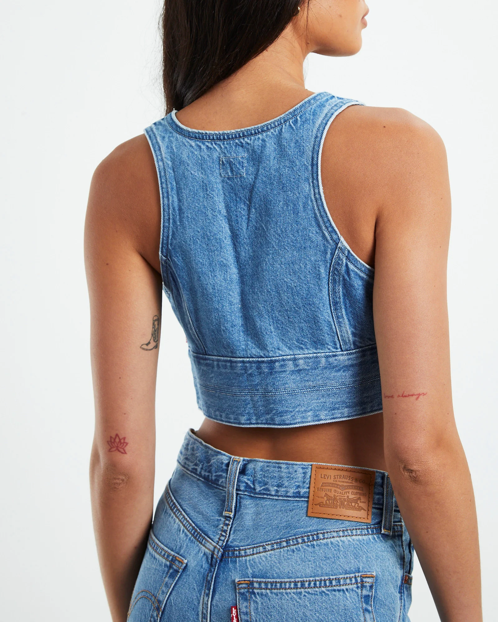 Raine Denim Crop Top Blue - Image 6