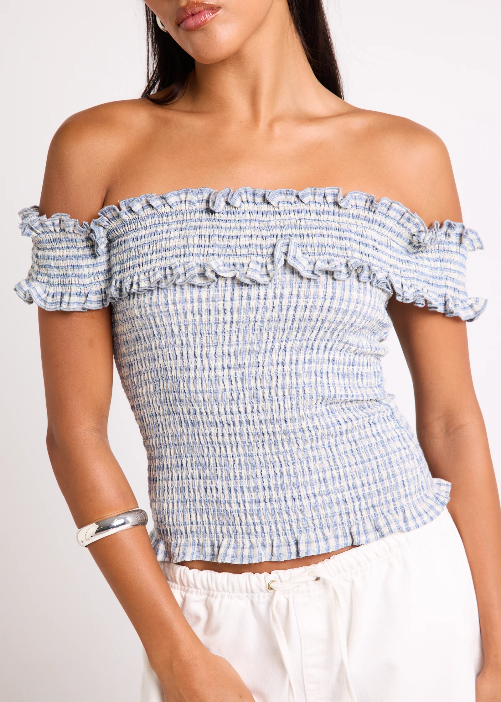 Rayna Shirred Off Shoulder Top - Image 5