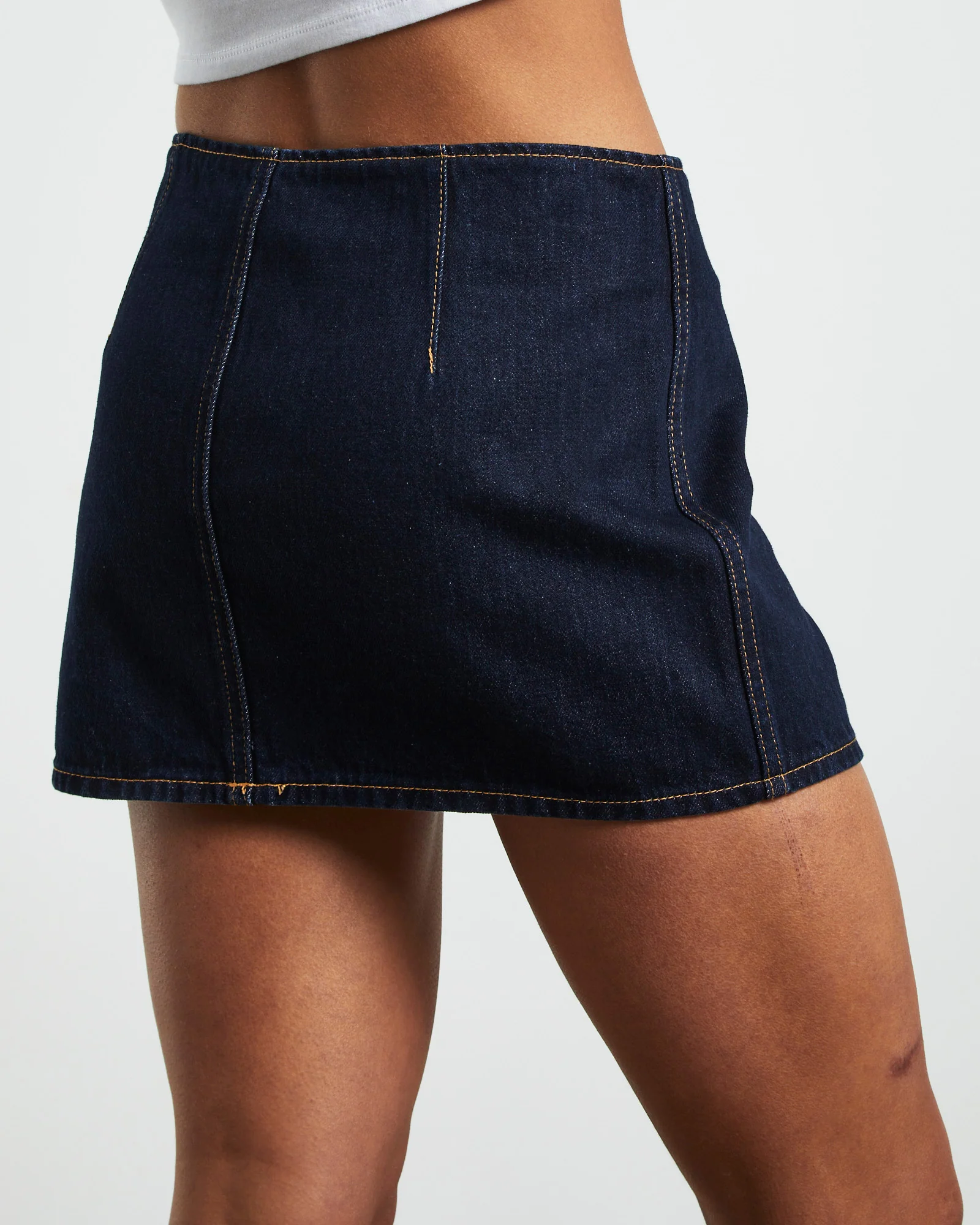Recut Mini Skirt in Rinse Denim - Image 6
