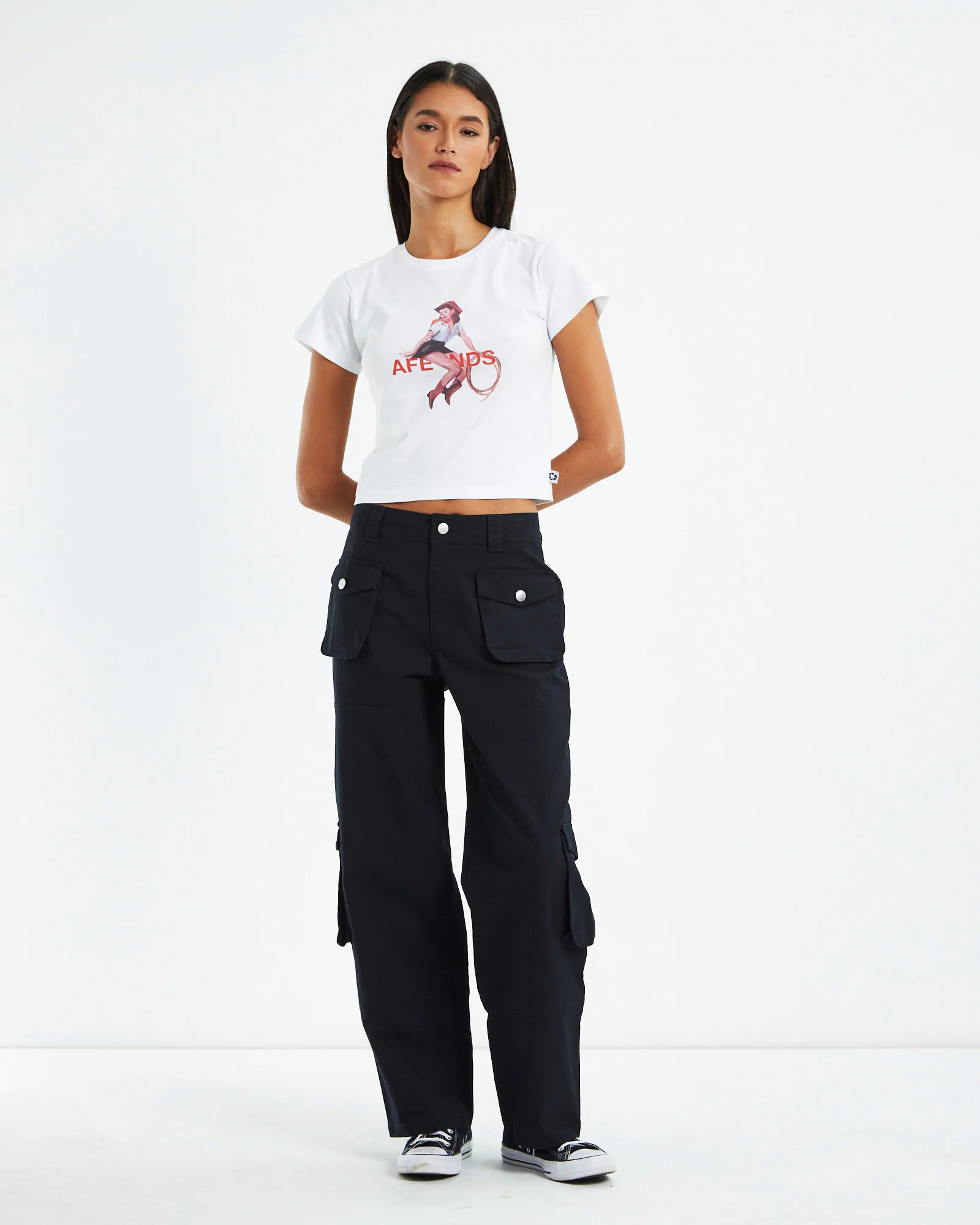 Recycled Cargo Pants Black - Image 3