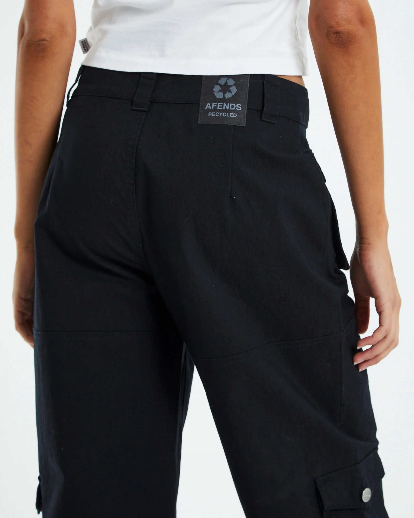 Recycled Cargo Pants Black - Image 5