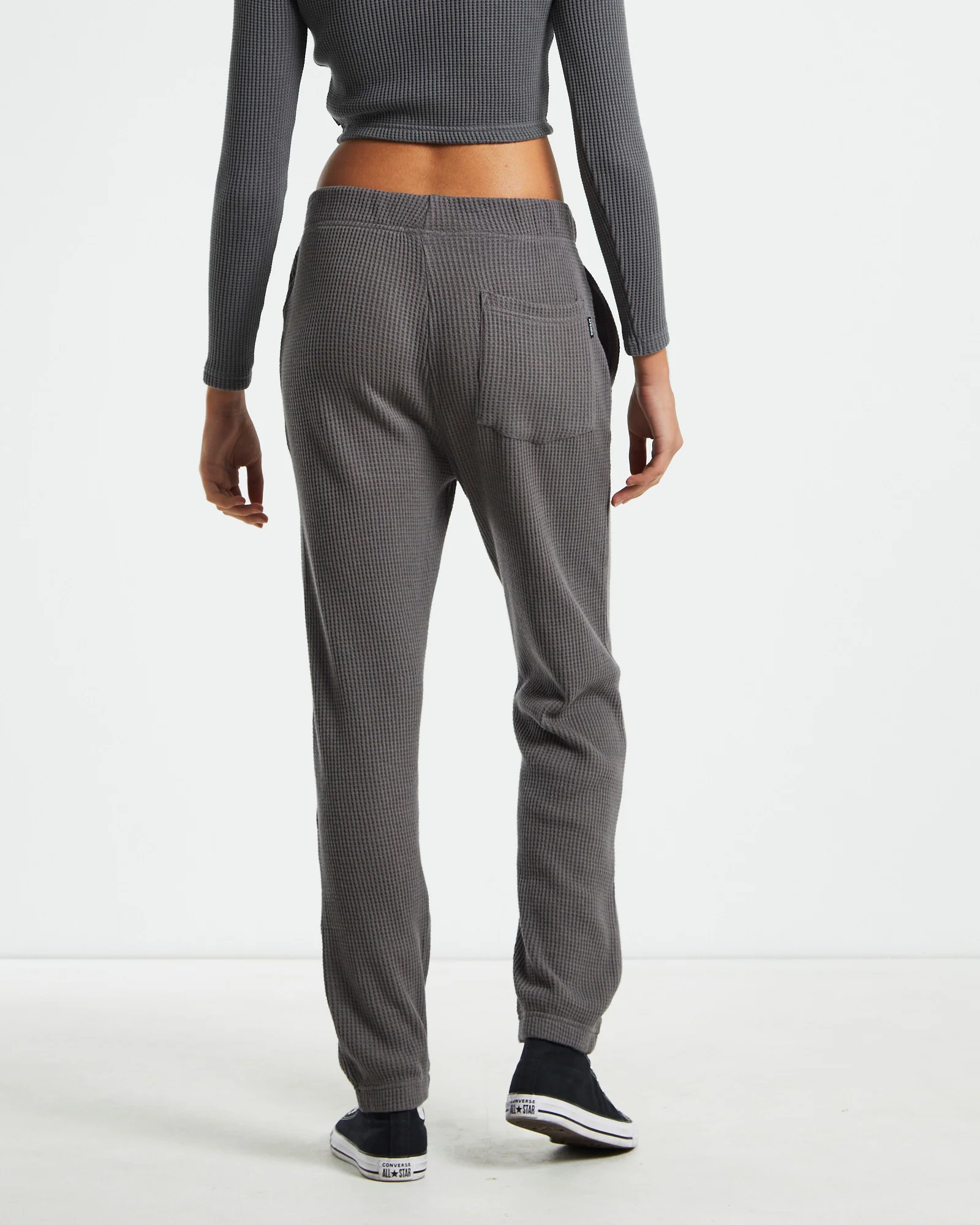 Recycled Waffle Track Pants Steel Grey - Image 2