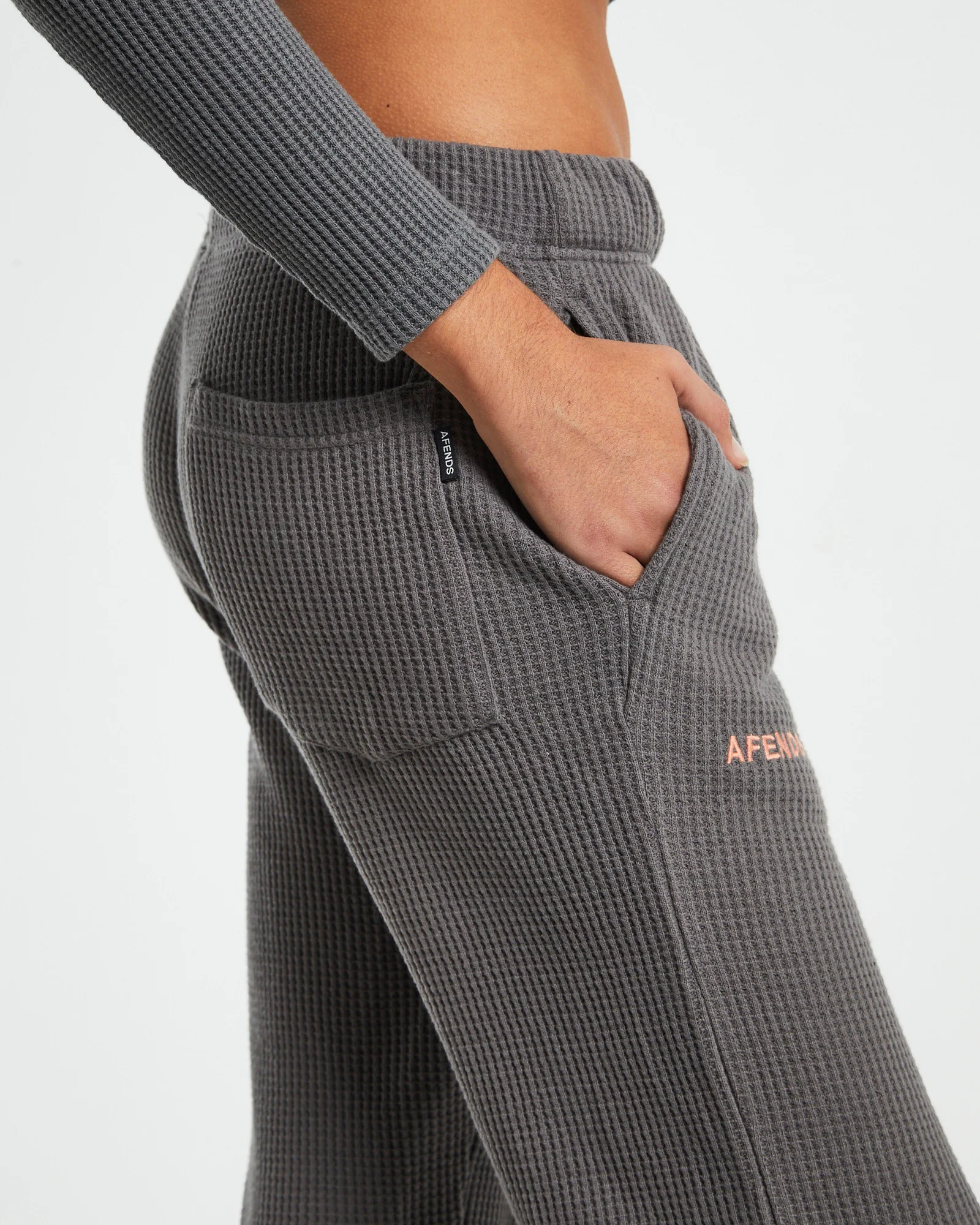 Recycled Waffle Track Pants Steel Grey - Image 6