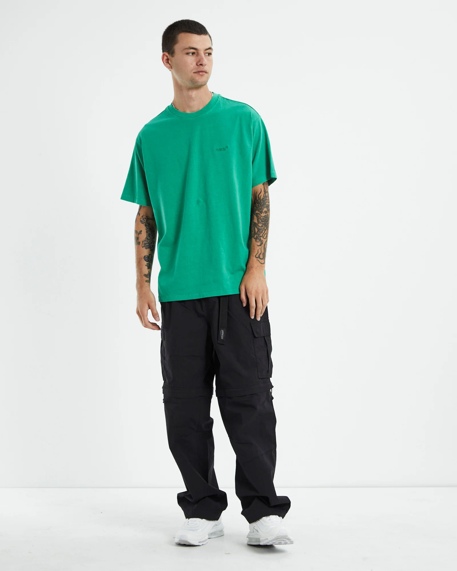 Red Tab Vintage T-Shirt Jelly Bean Garment Dye Green - Image 3