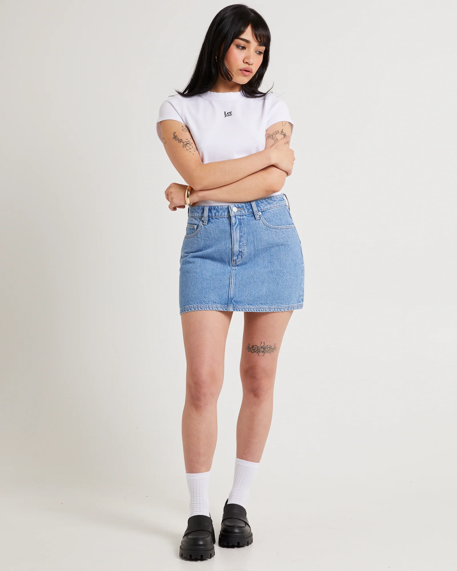 Relaxed Denim Mini Skirt - Image 3