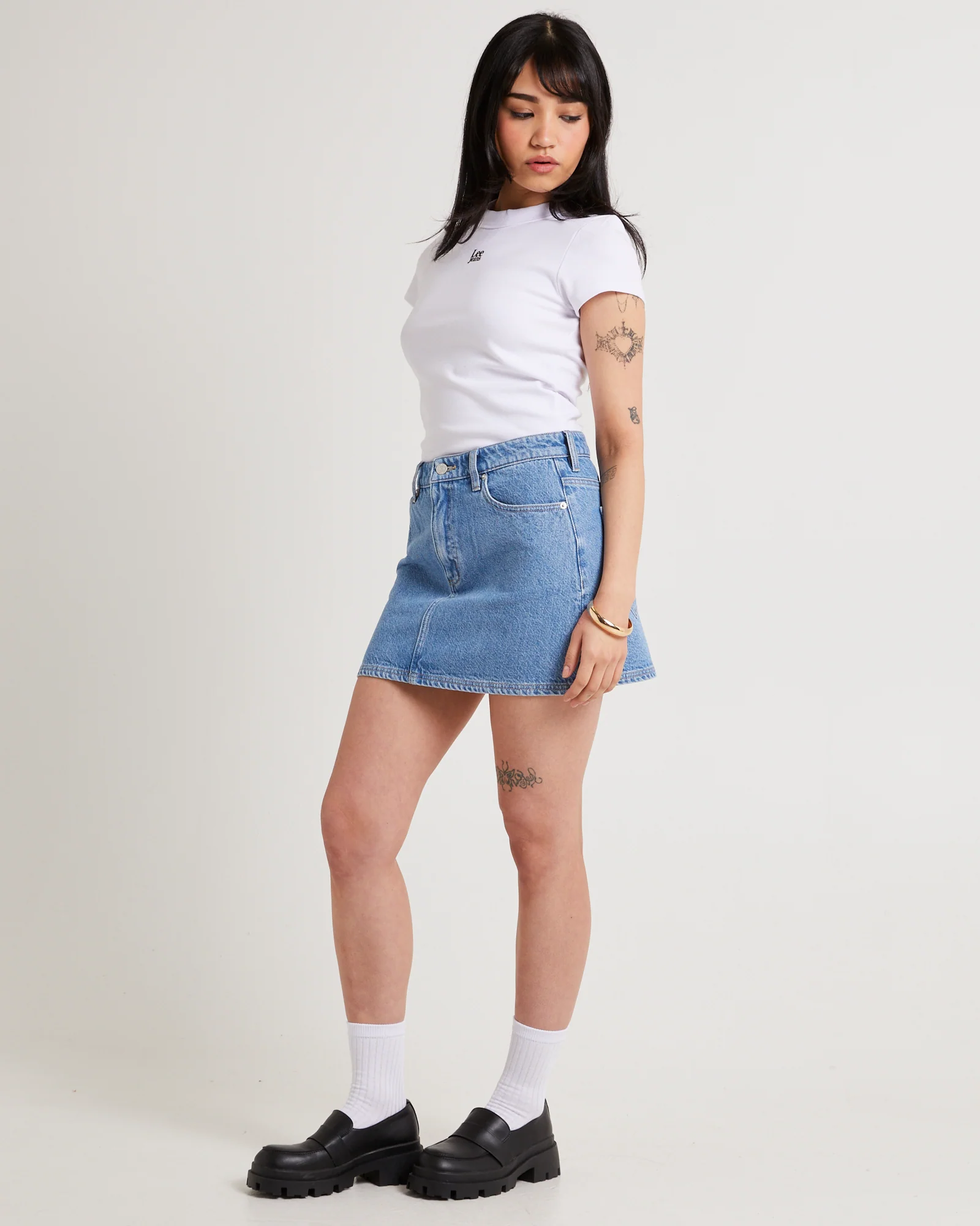 Relaxed Denim Mini Skirt - Image 4