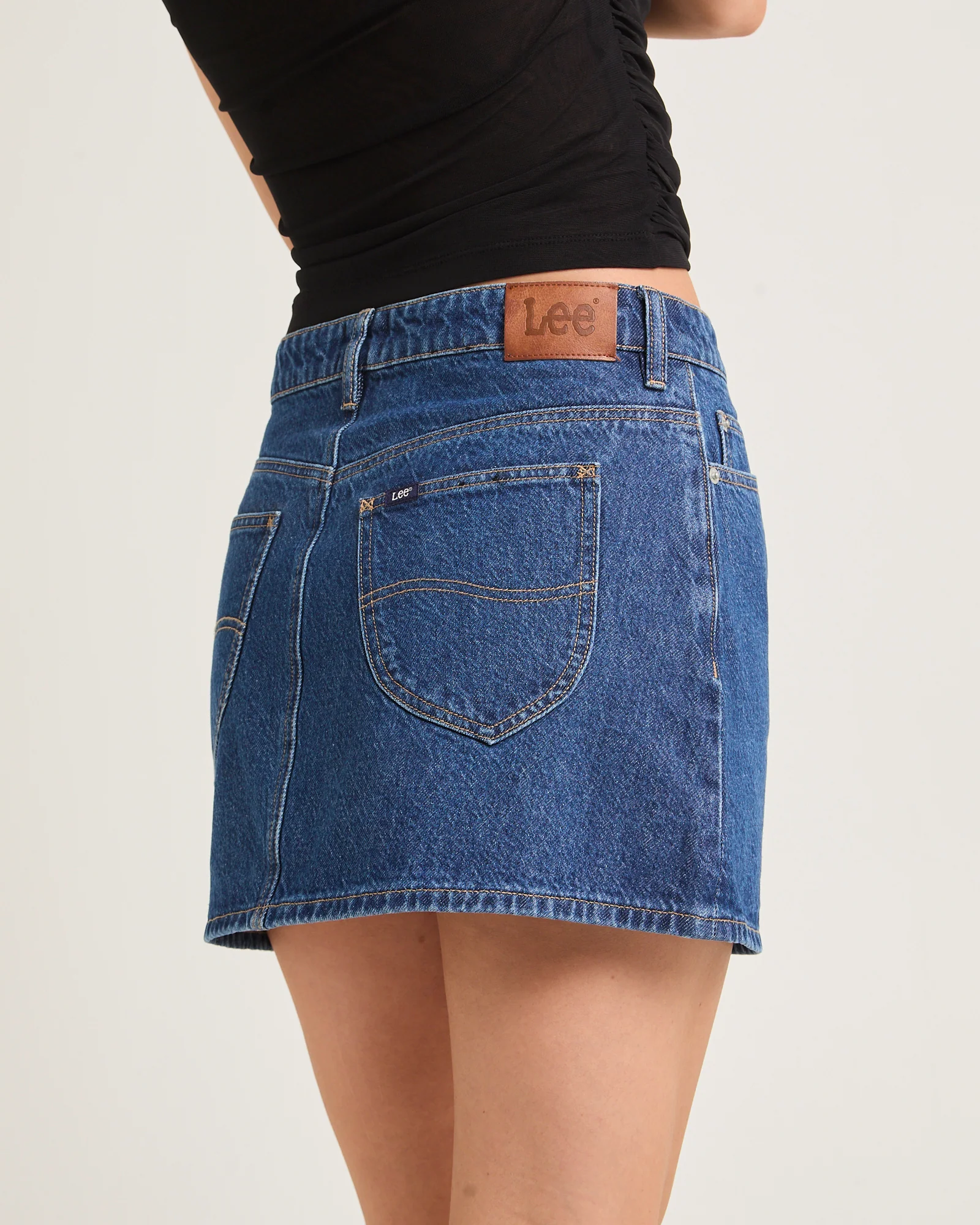 Relaxed Denim Mini Skirt - Image 5
