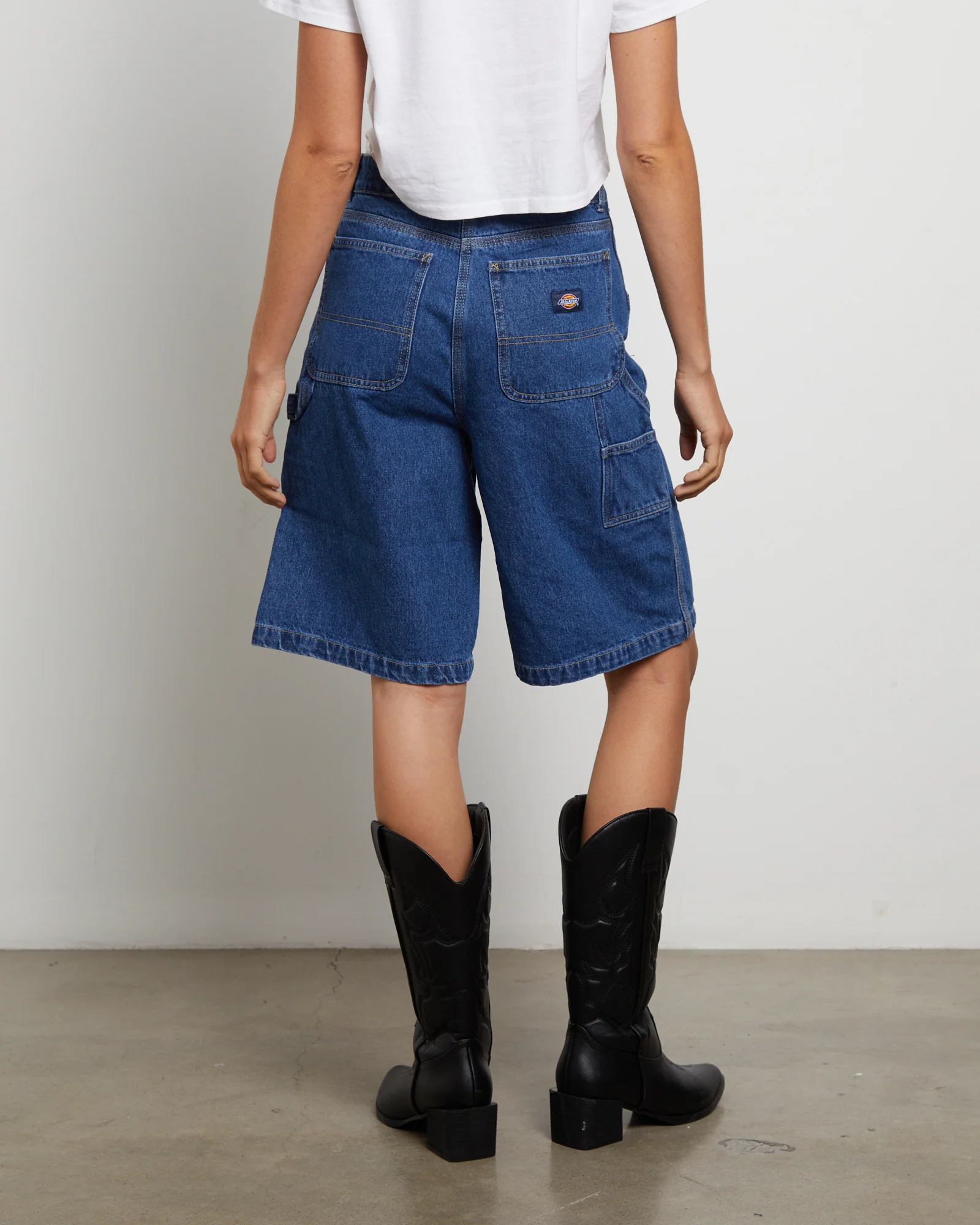 Relaxed Denim Shorts in Stone Washed Indigo - Image 2