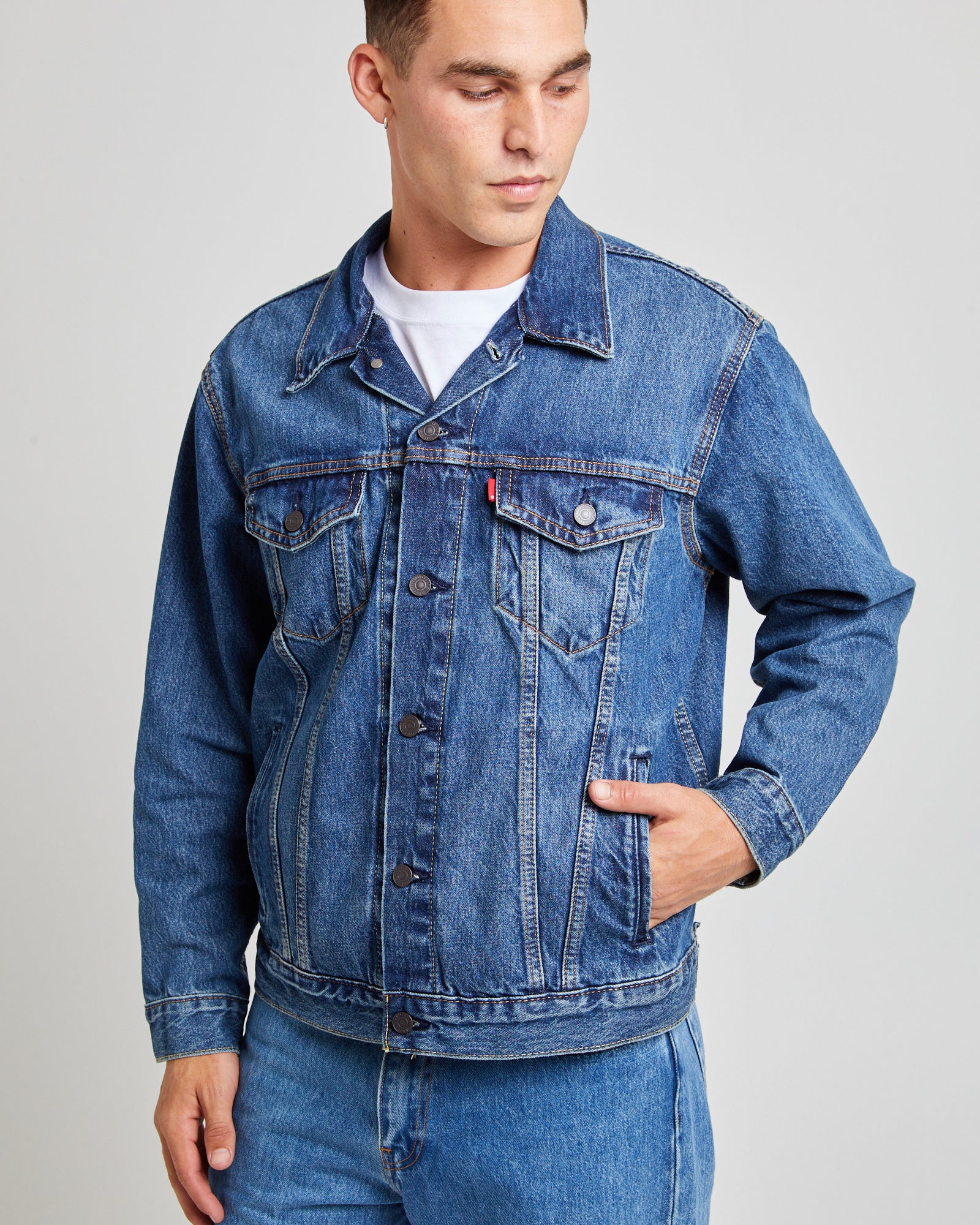 Relaxed Fit Trucker Denim Jacket Waterfalls - Image 5