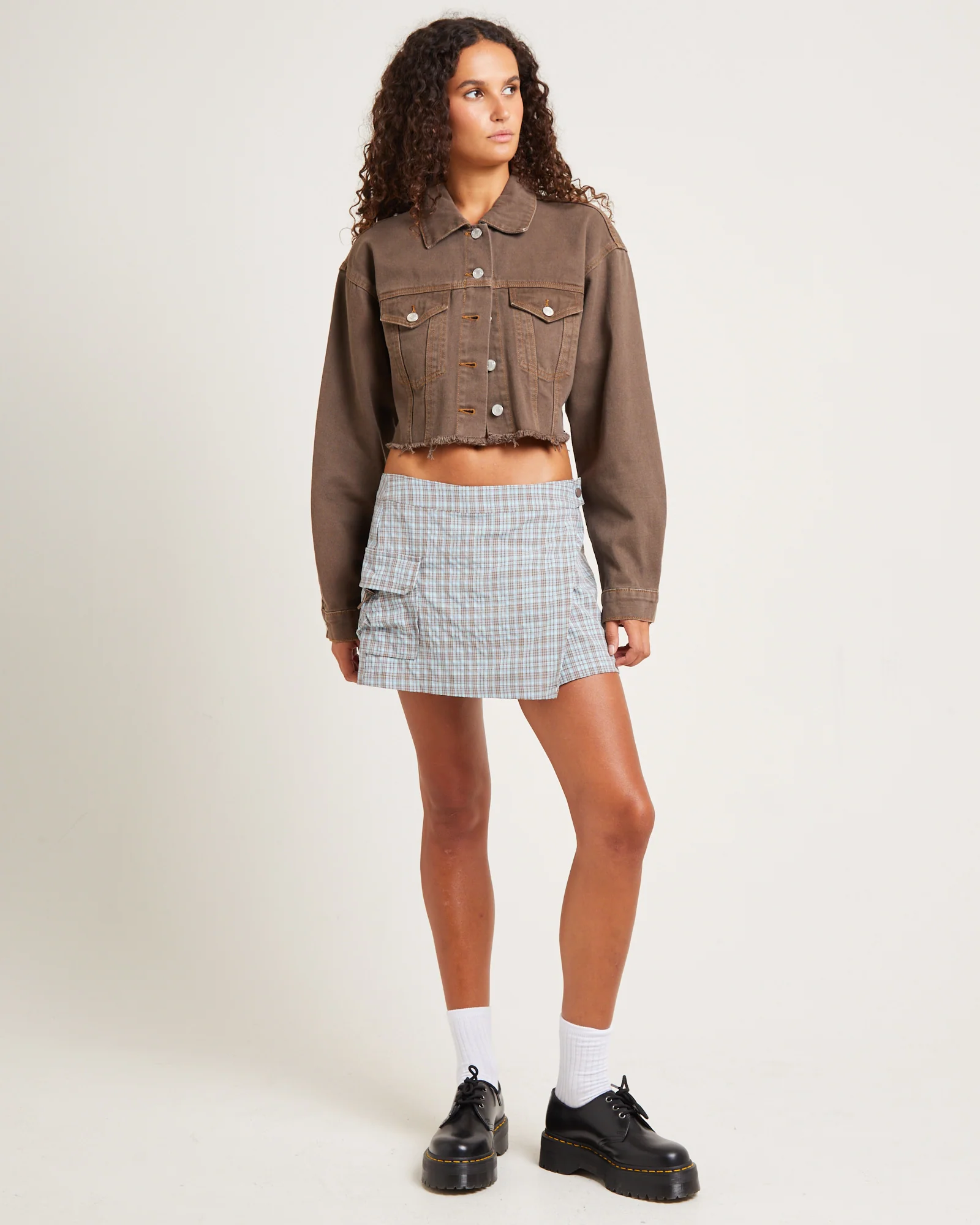 Remi Check Cargo Mini Skirt - Image 3