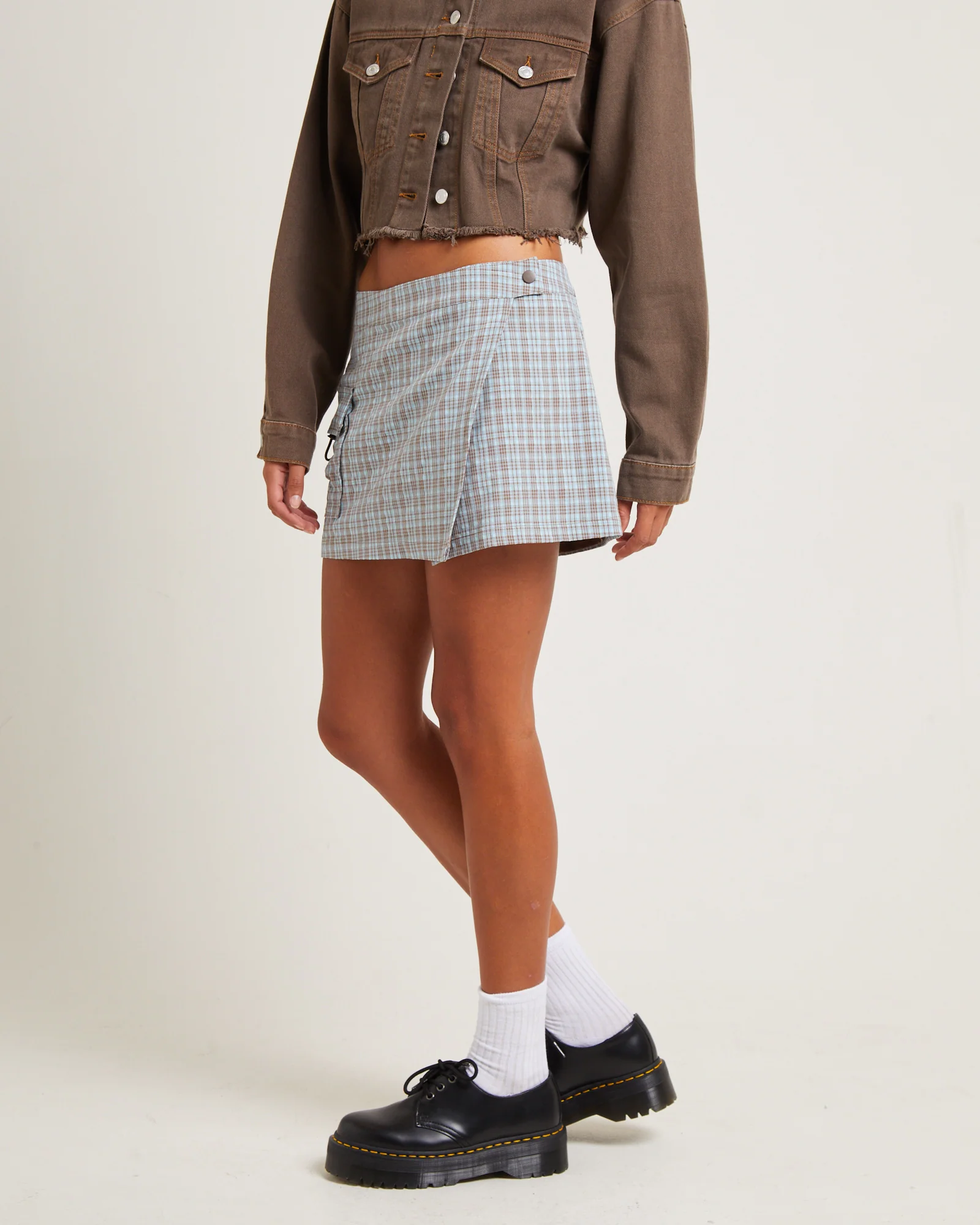Remi Check Cargo Mini Skirt - Image 4