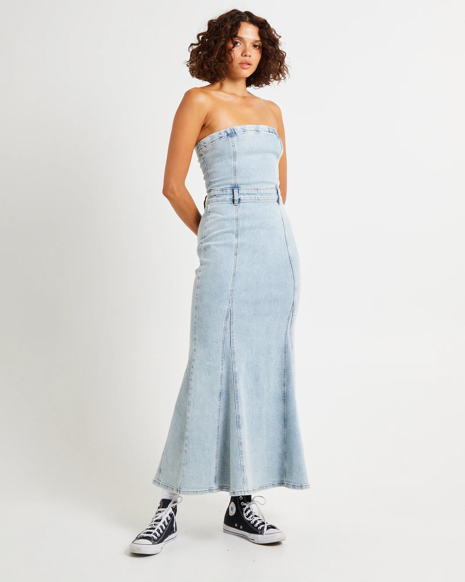Rendezvous Fishtail Maxi Denim Dress - Image 3