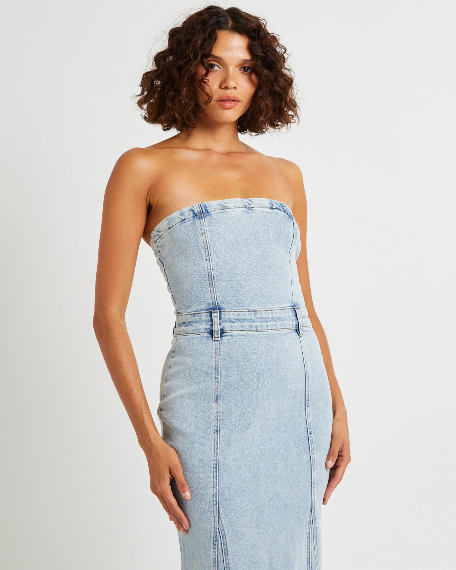 Rendezvous Fishtail Maxi Denim Dress - Image 5