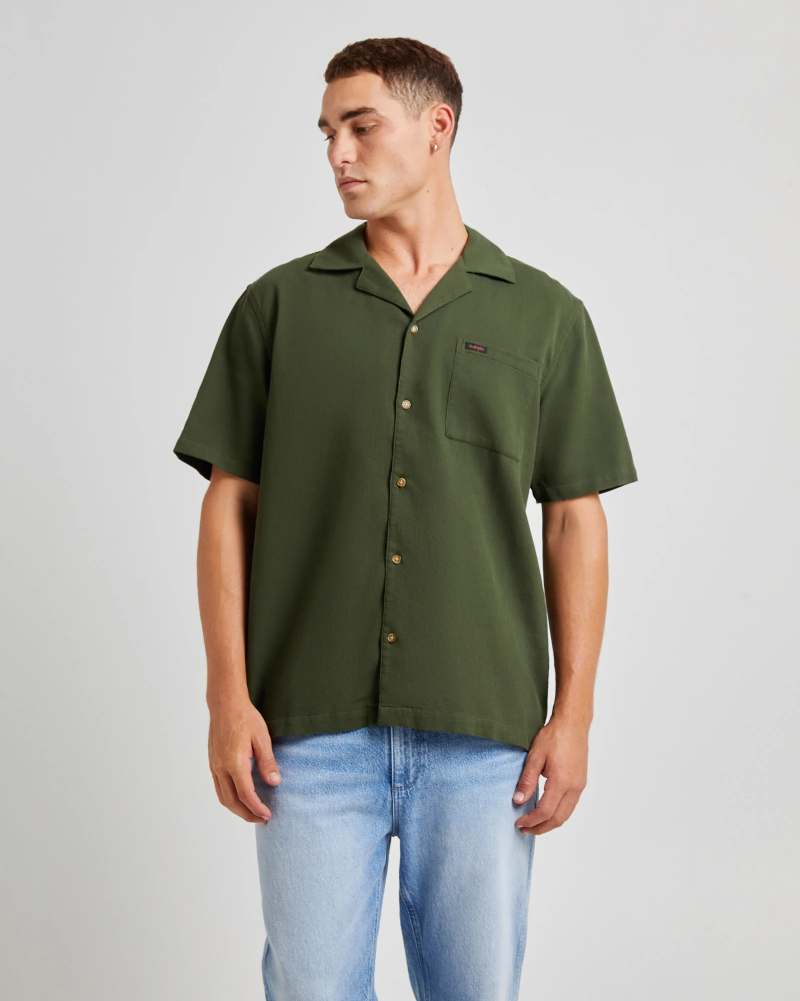 Resort Waffle Shirt Forest Green