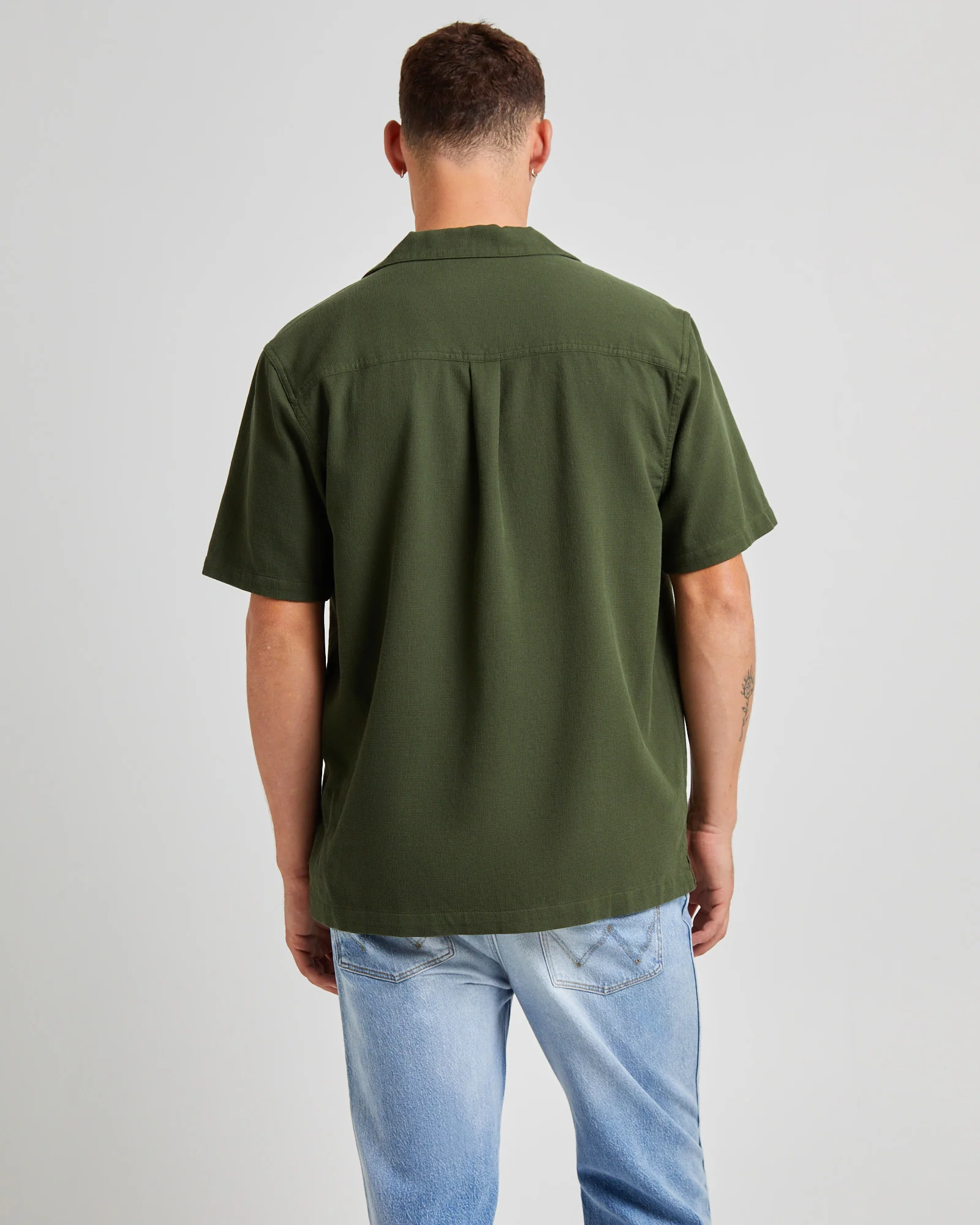 Resort Waffle Shirt Forest Green - Image 2