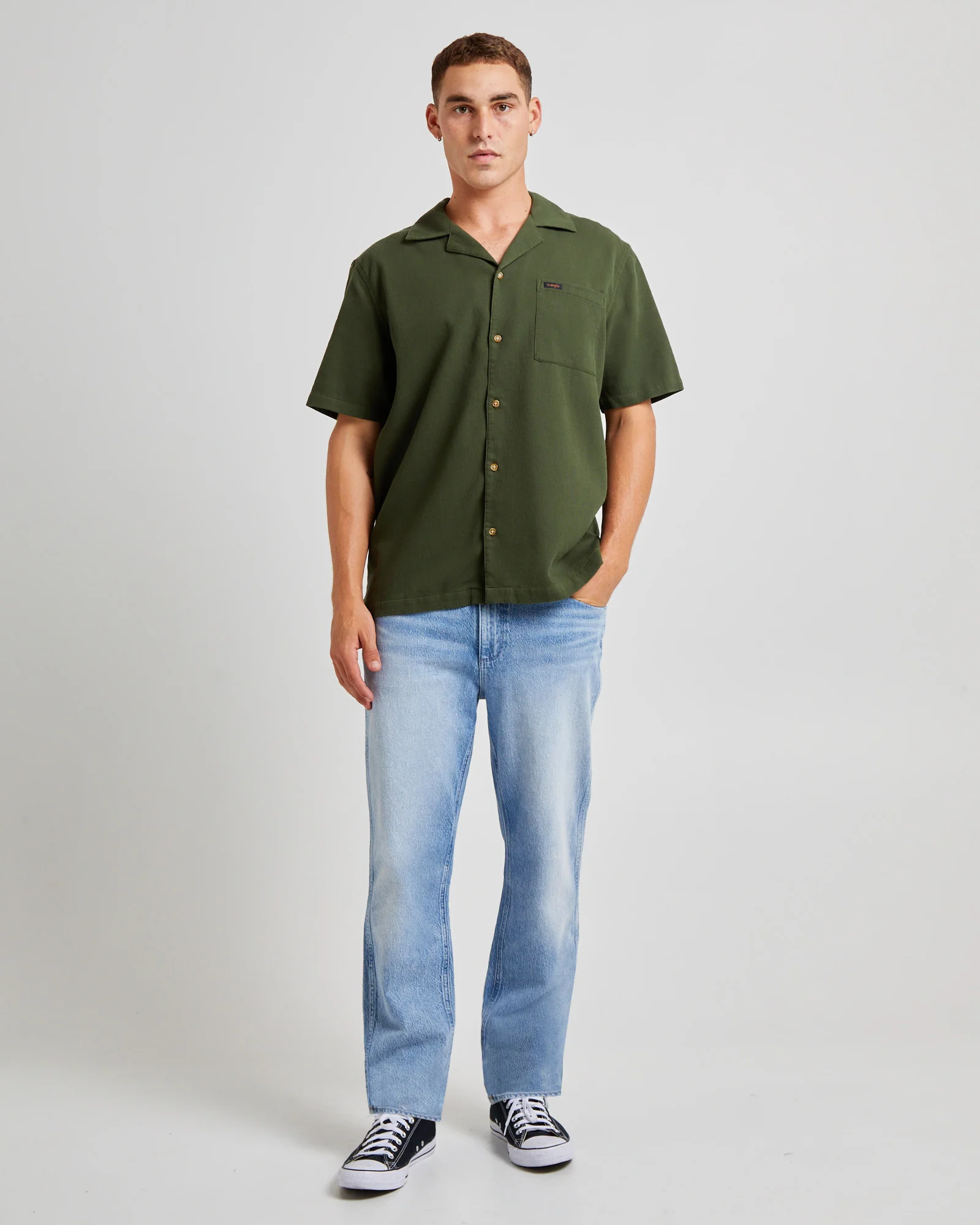 Resort Waffle Shirt Forest Green - Image 3