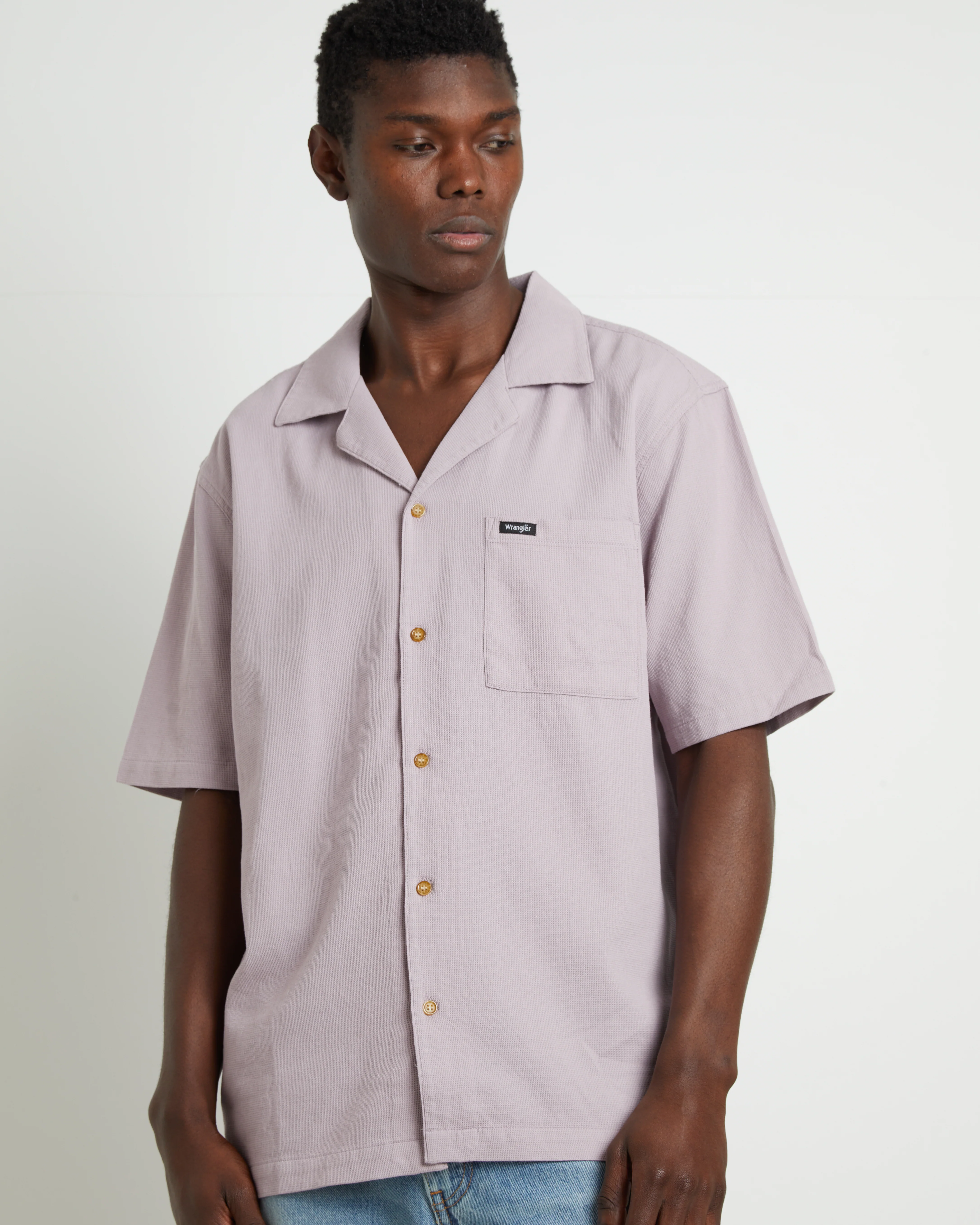 Resort Waffle Shirt Washed Lavender - Image 5