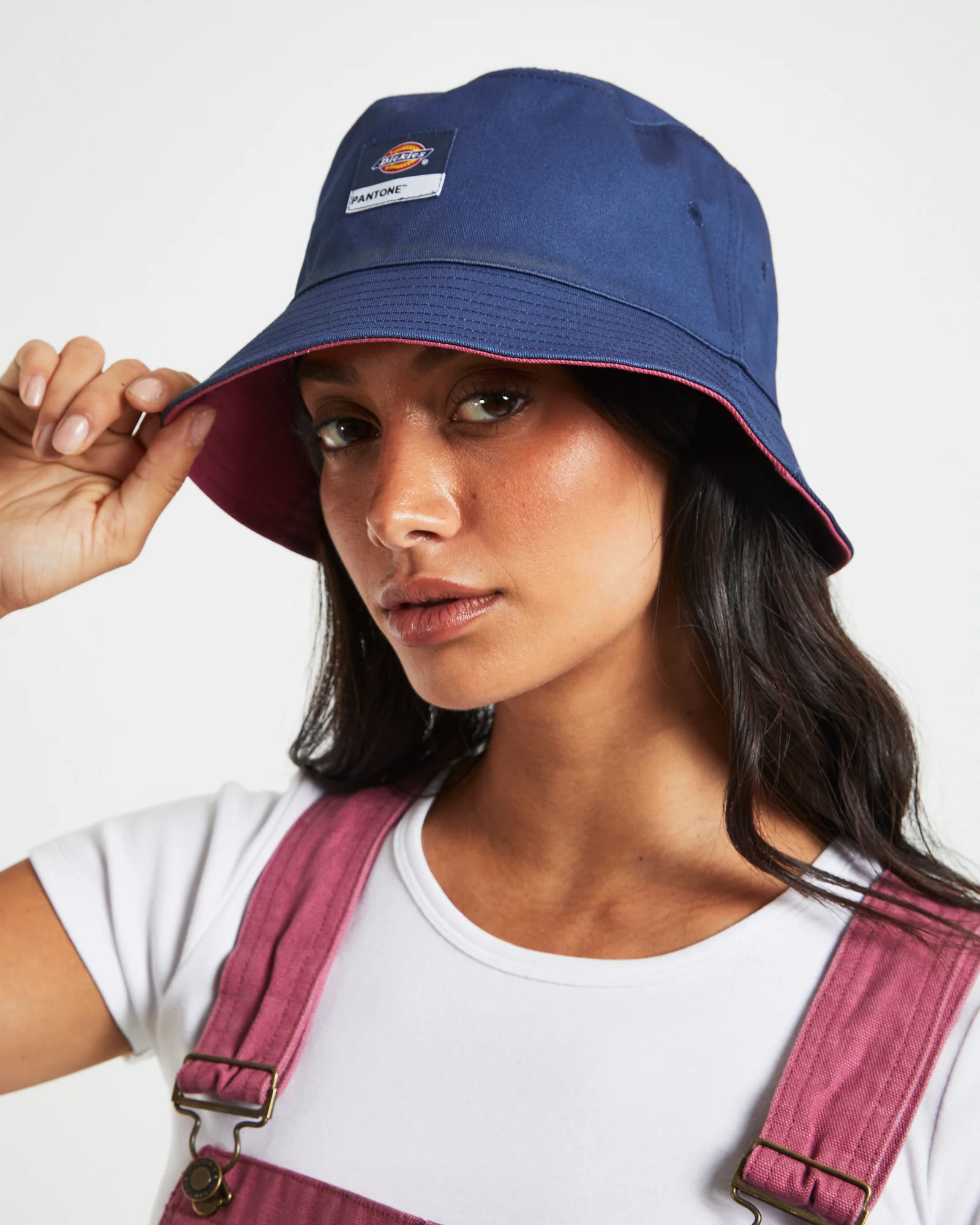 Reversible Bucket Hat in Dark Denim and Malaga