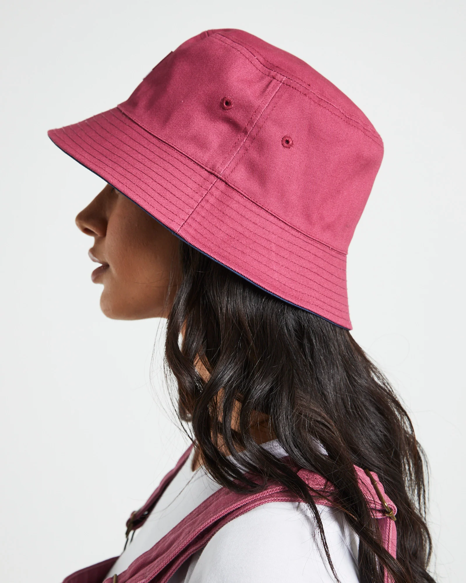 Reversible Bucket Hat in Dark Denim and Malaga - Image 2