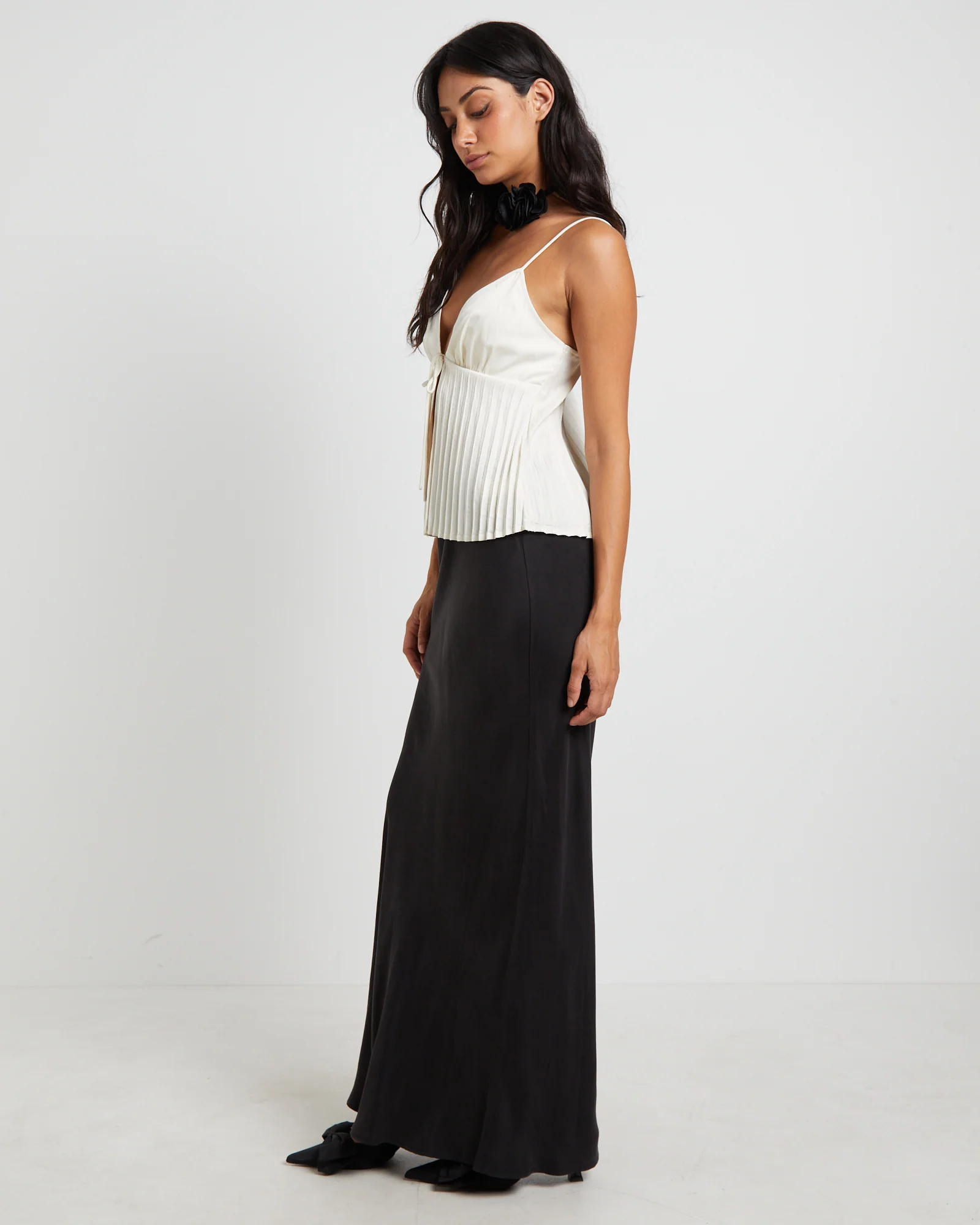 Rhea Pleated Top in Ivory - Image 4