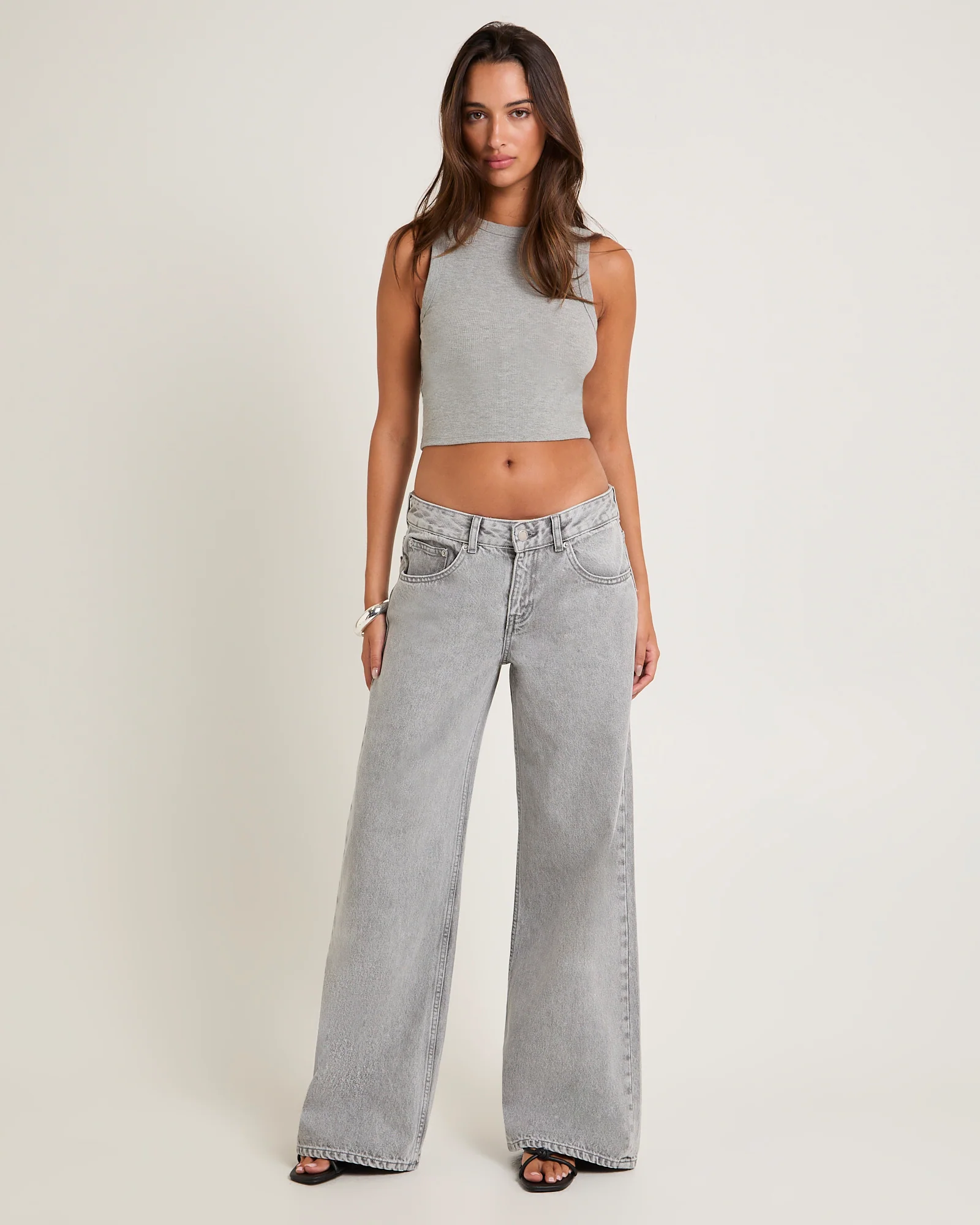 Rhue Wide Leg Jeans Ash Gray - Image 3