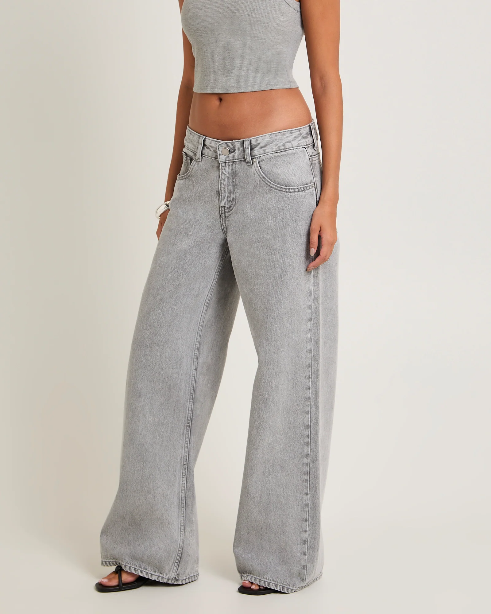 Rhue Wide Leg Jeans Ash Gray - Image 4