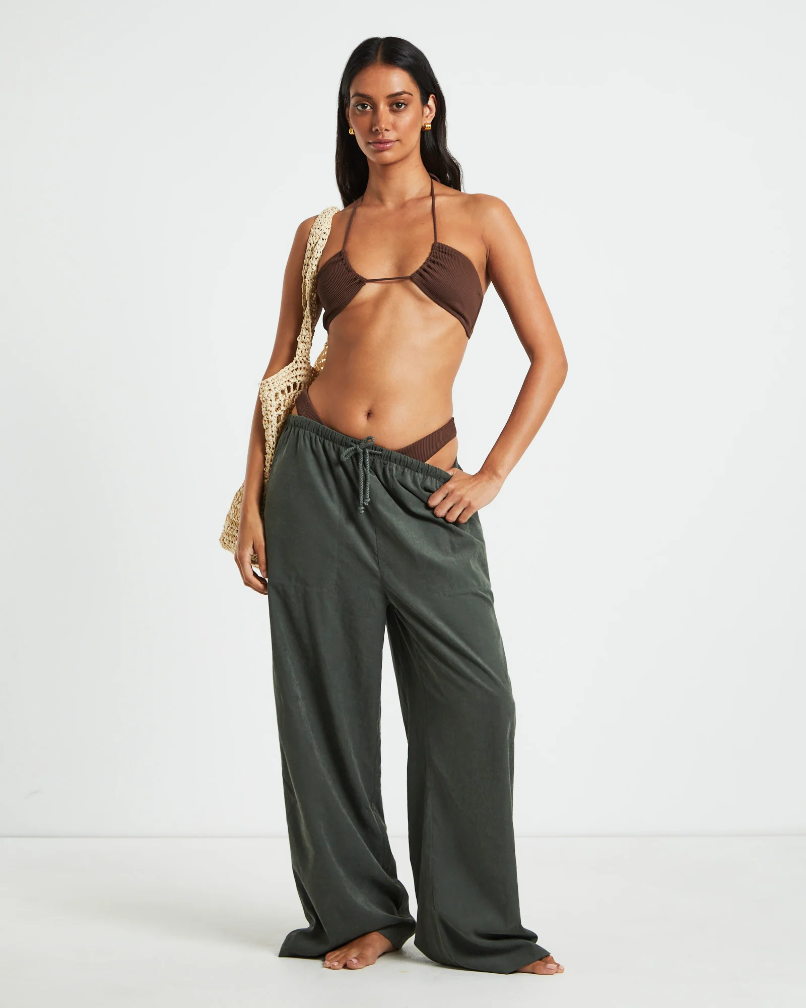 Rib Cross Front Bikini Top - Image 5
