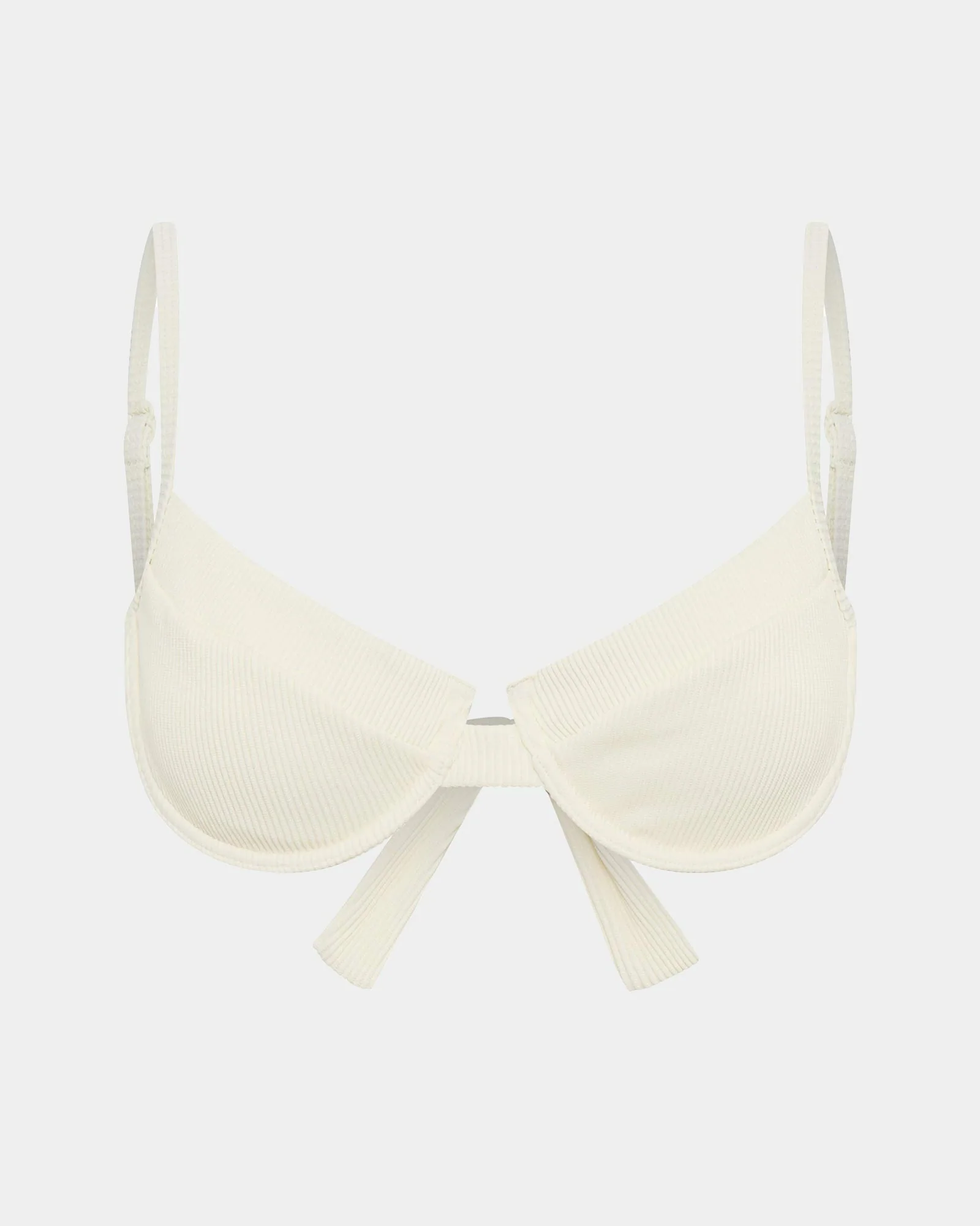 Rib Underwire Tie Back Bikini Top - Image 3