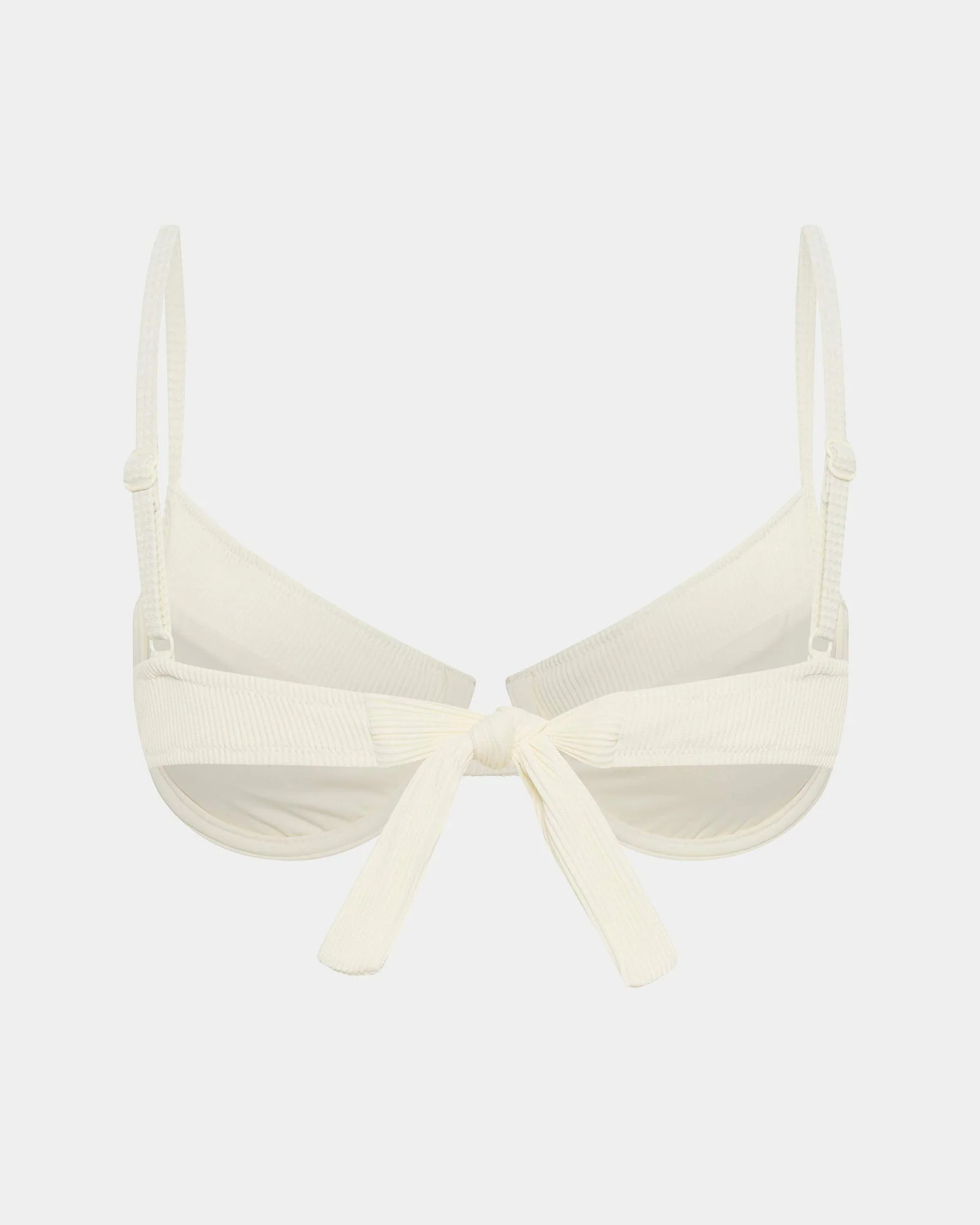 Rib Underwire Tie Back Bikini Top - Image 4