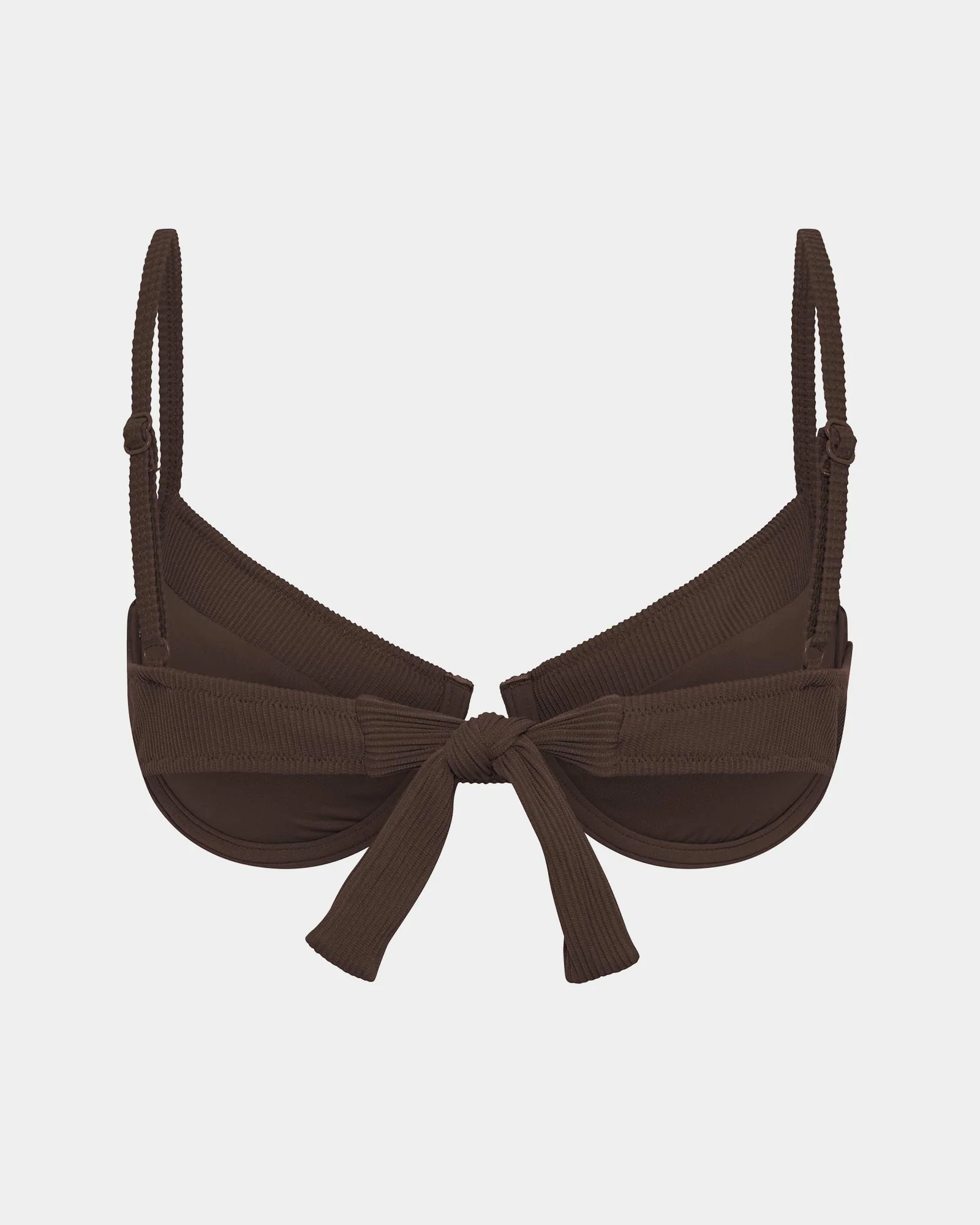Rib Underwire Tie Back Bikini Top - Image 4