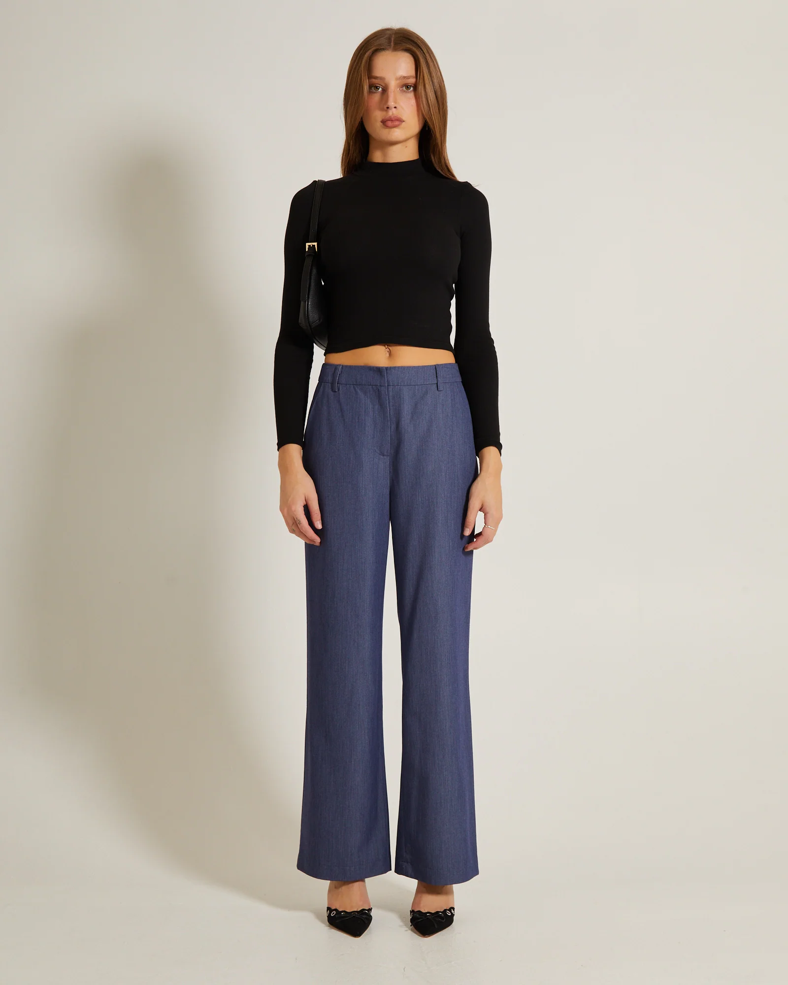 Ribbed Long Sleeve Crop Skivvy - Image 3