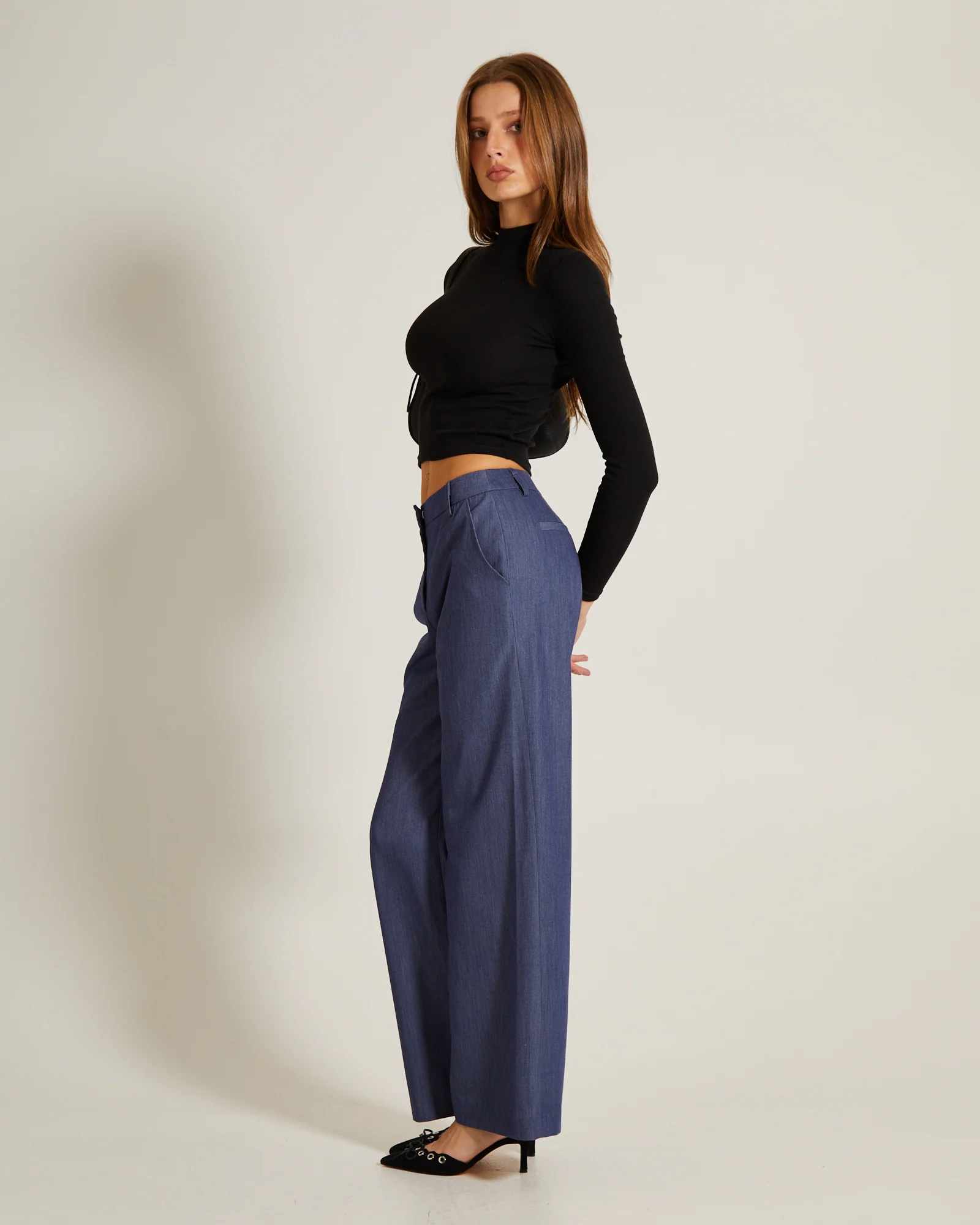 Ribbed Long Sleeve Crop Skivvy - Image 4