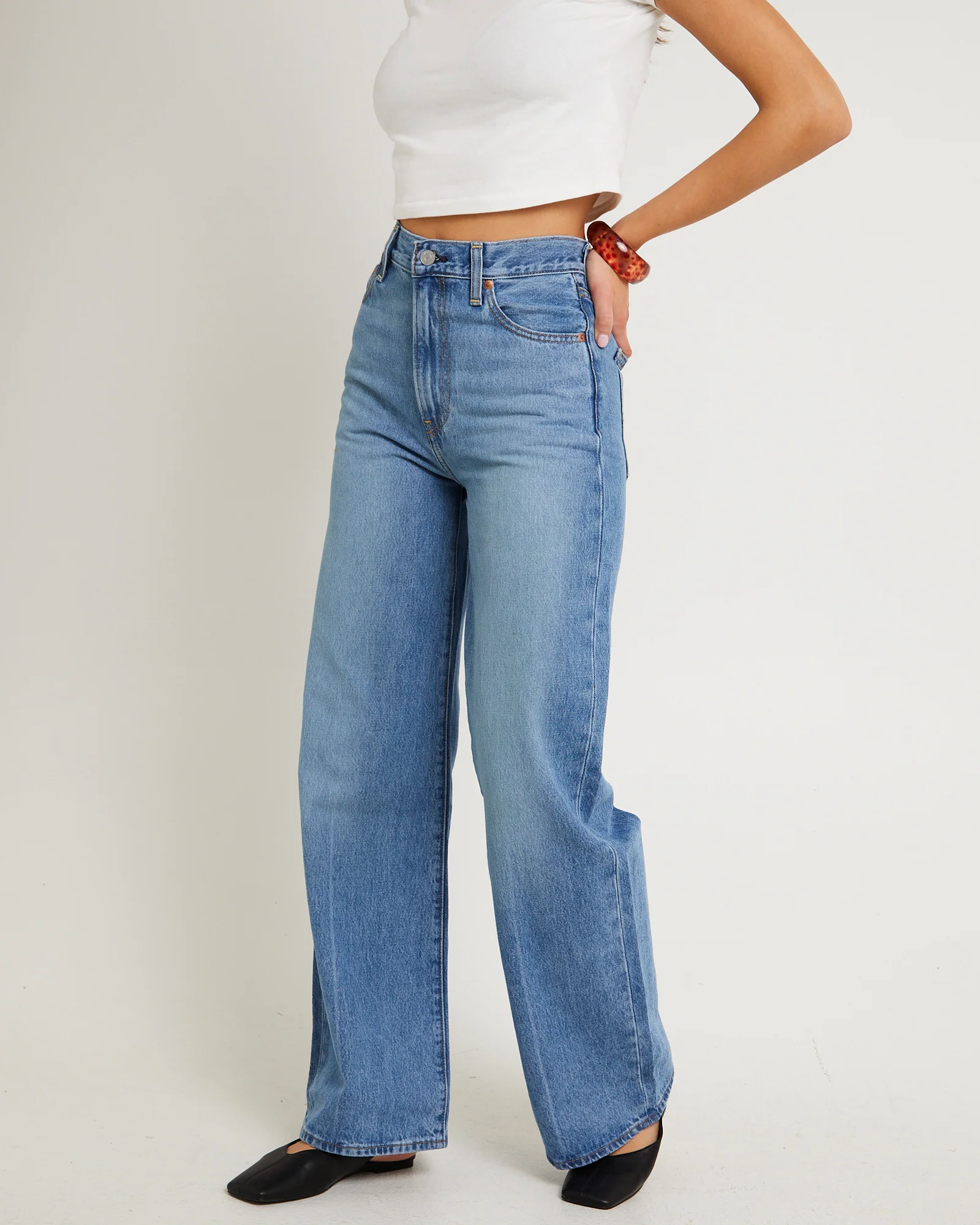Ribcage Wide Leg Denim Jeans - Image 3