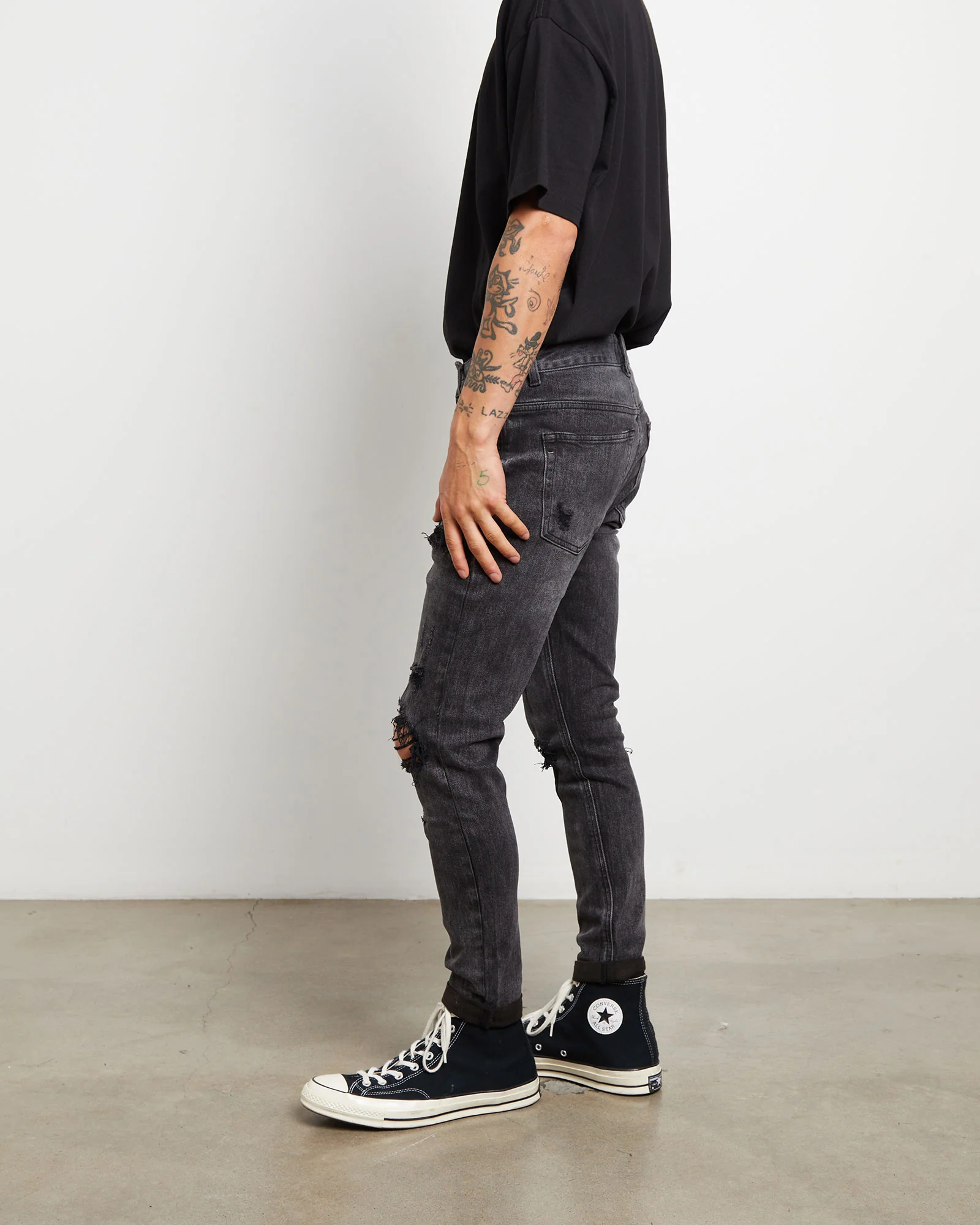 Rifter Skinny Jeans in Washed Out Black - Image 5