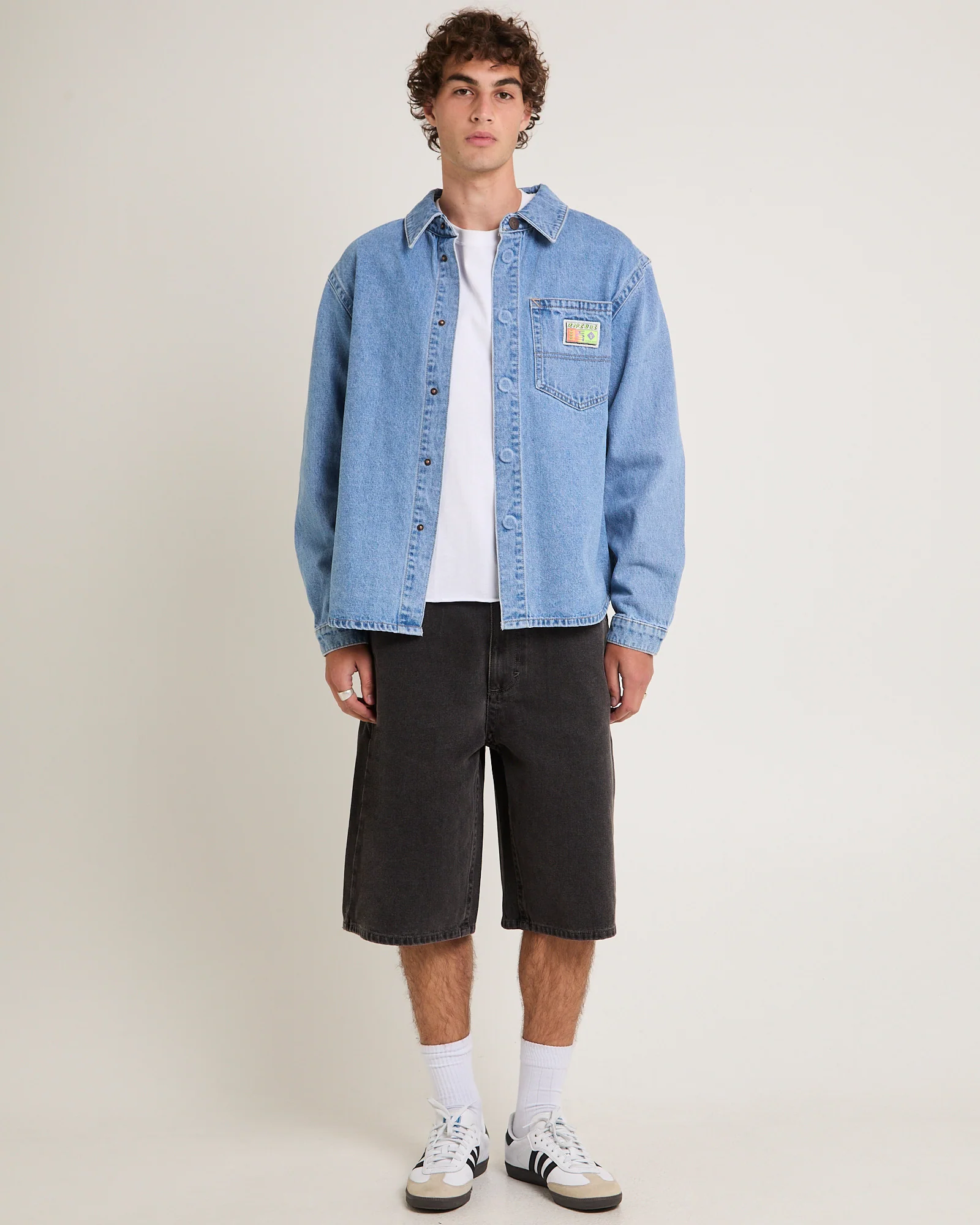 Rip Curl A5 Denim Shacket Larry Tape