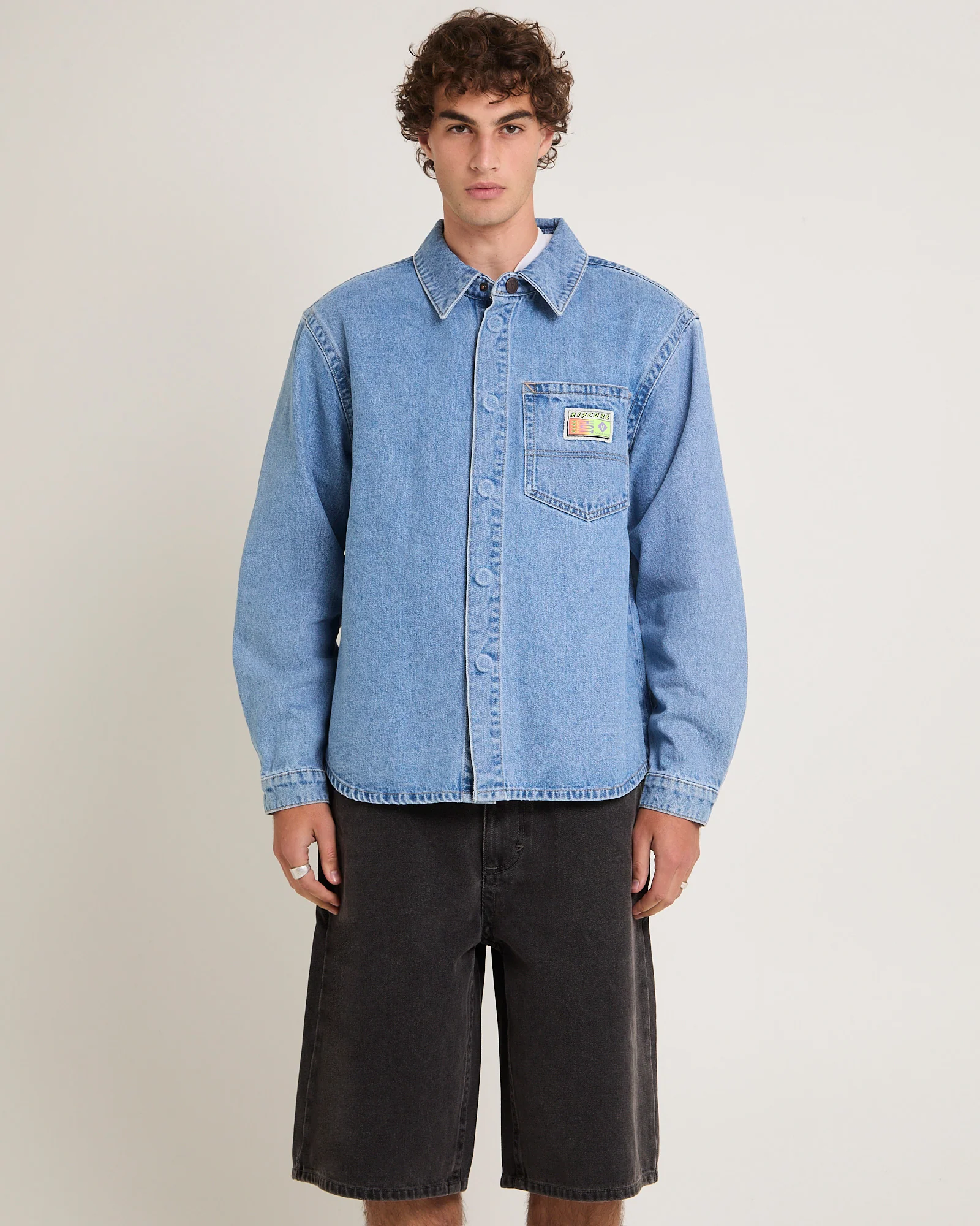 Rip Curl A5 Denim Shacket Larry Tape - Image 3