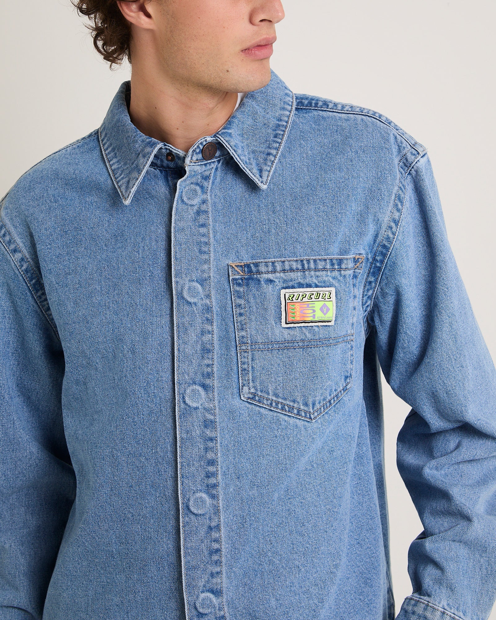 Rip Curl A5 Denim Shacket Larry Tape - Image 5